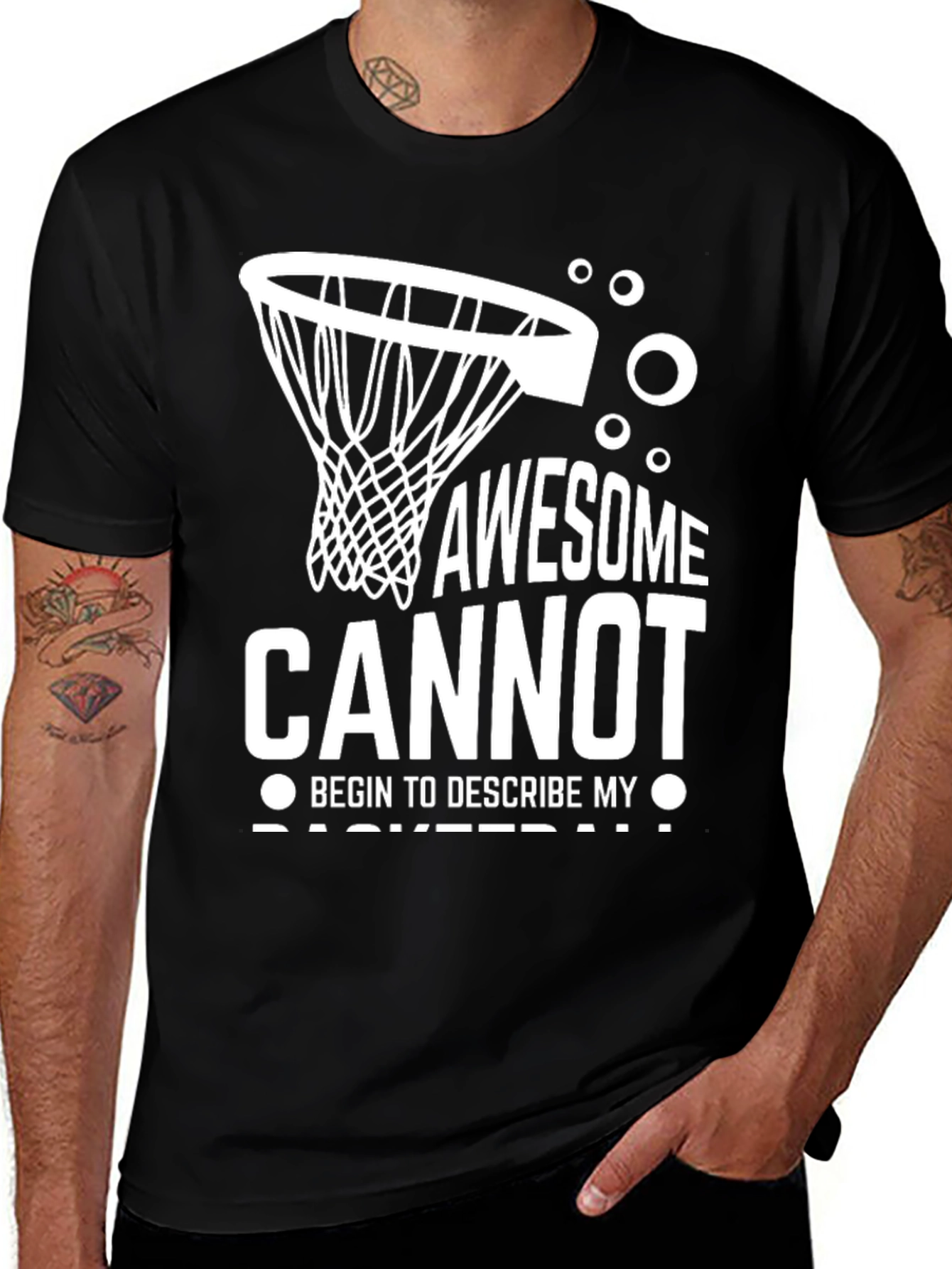 Variant 29 of Awesome Basketball Graphic Tee - Black