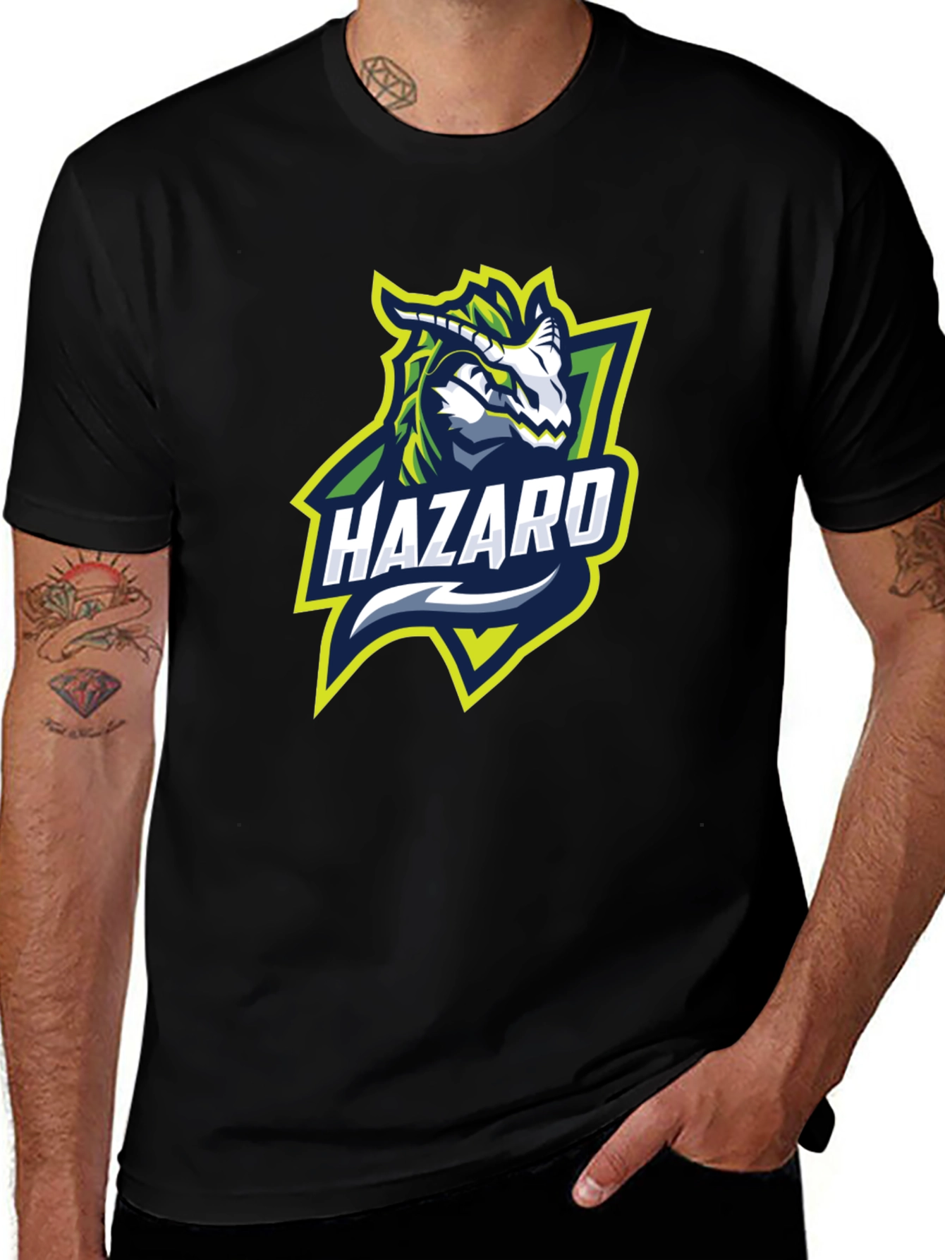 Variant 10 of Hazard Dragon Graphic Black T-Shirt