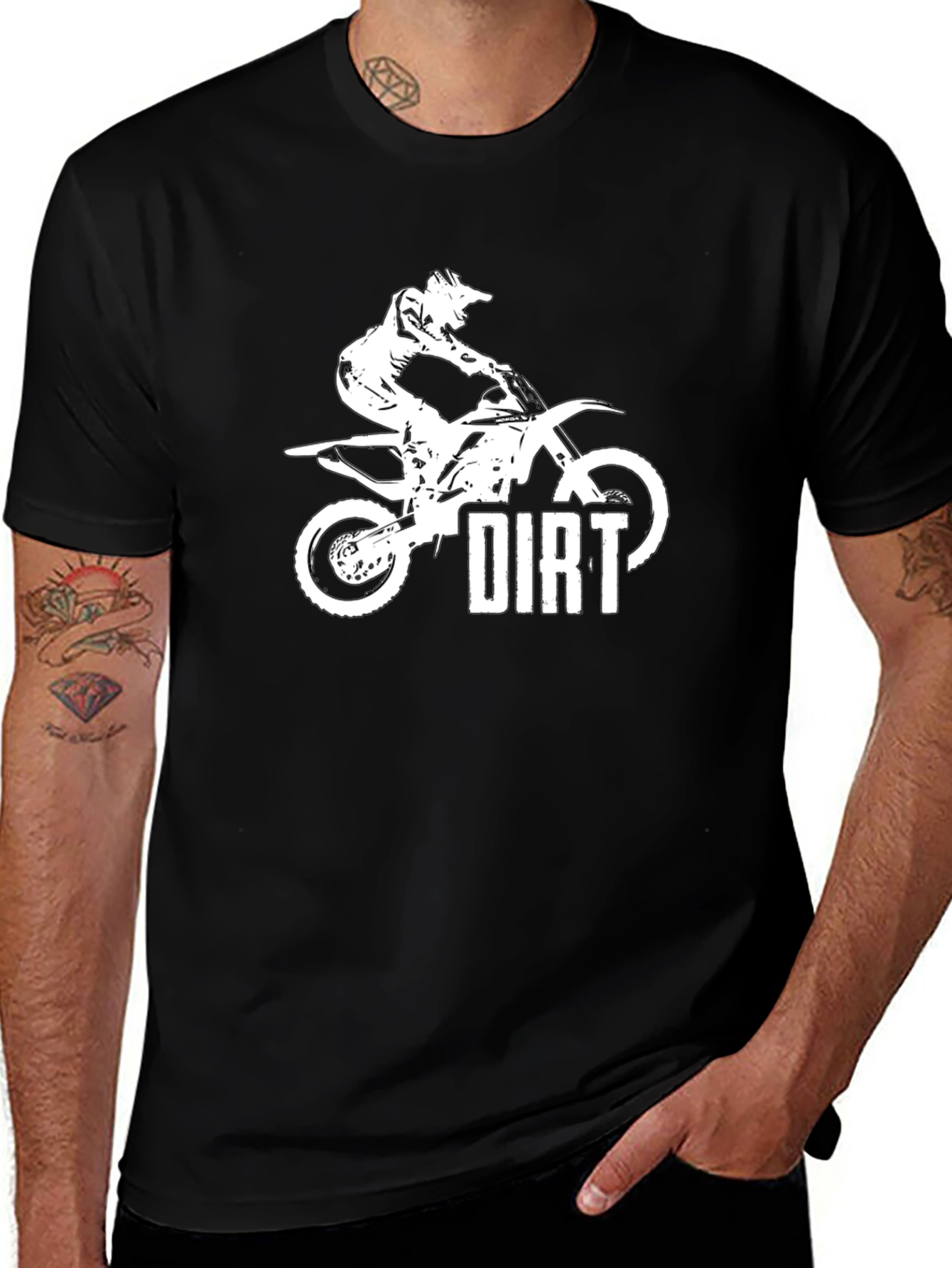 Variant 3 of Dirt Bike Rider Graphic Tee - Black