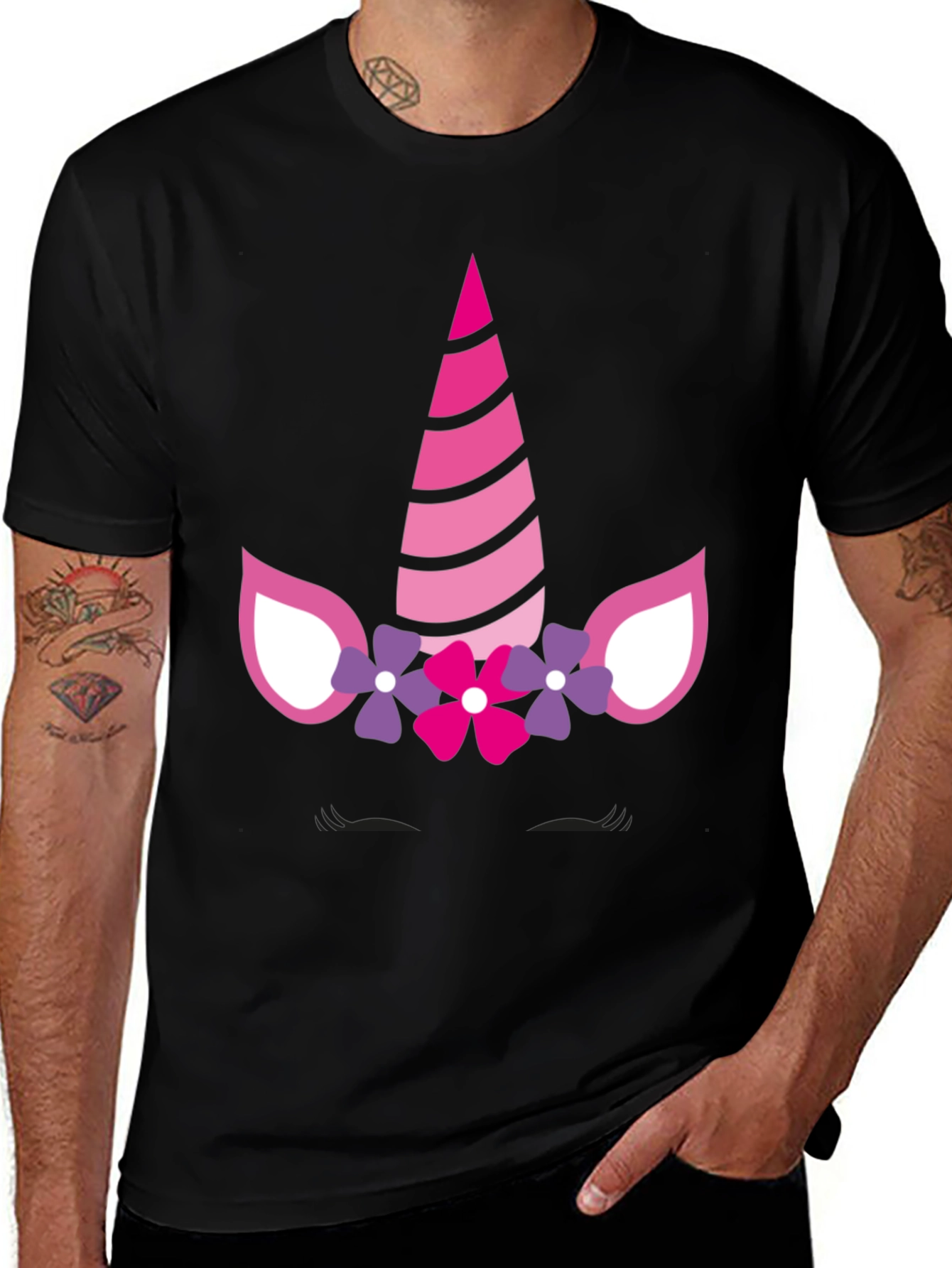 Unicorn Face Graphic Tee - Cute & Fun!