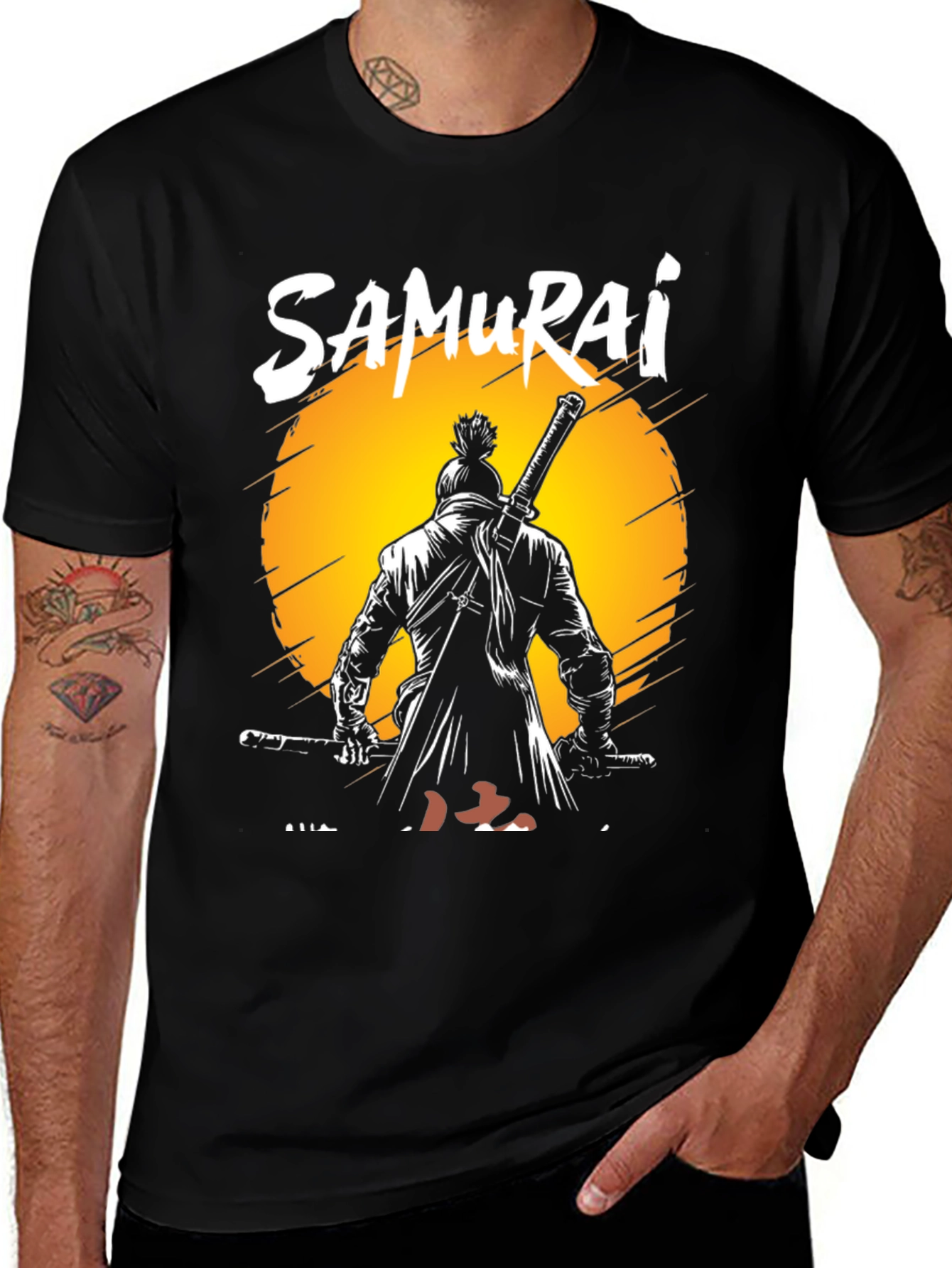 Black Samurai Warrior Graphic Tee - Martial Arts T-Shirt main image