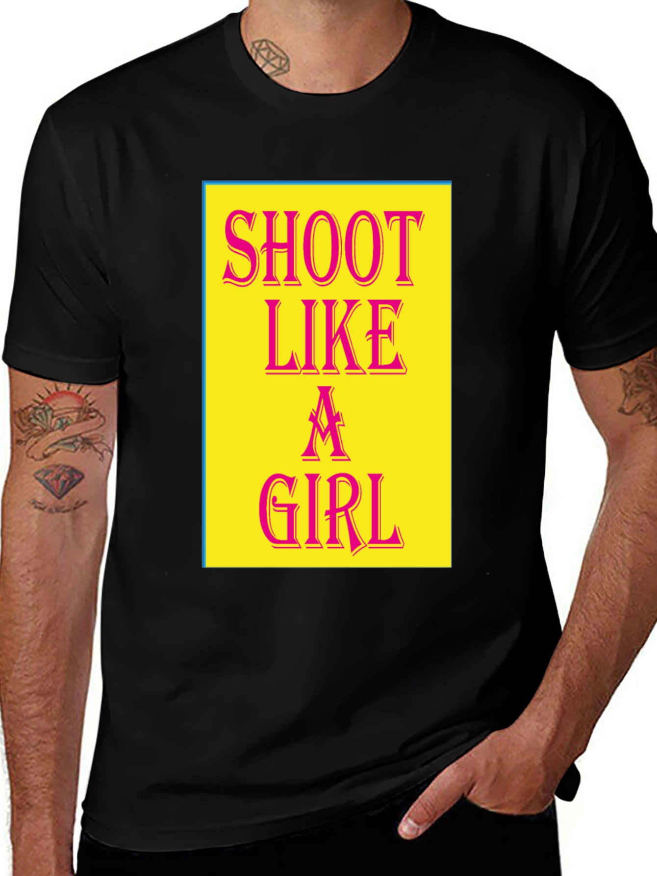 Variant 13 of Shoot Like a Girl Black Graphic Tee