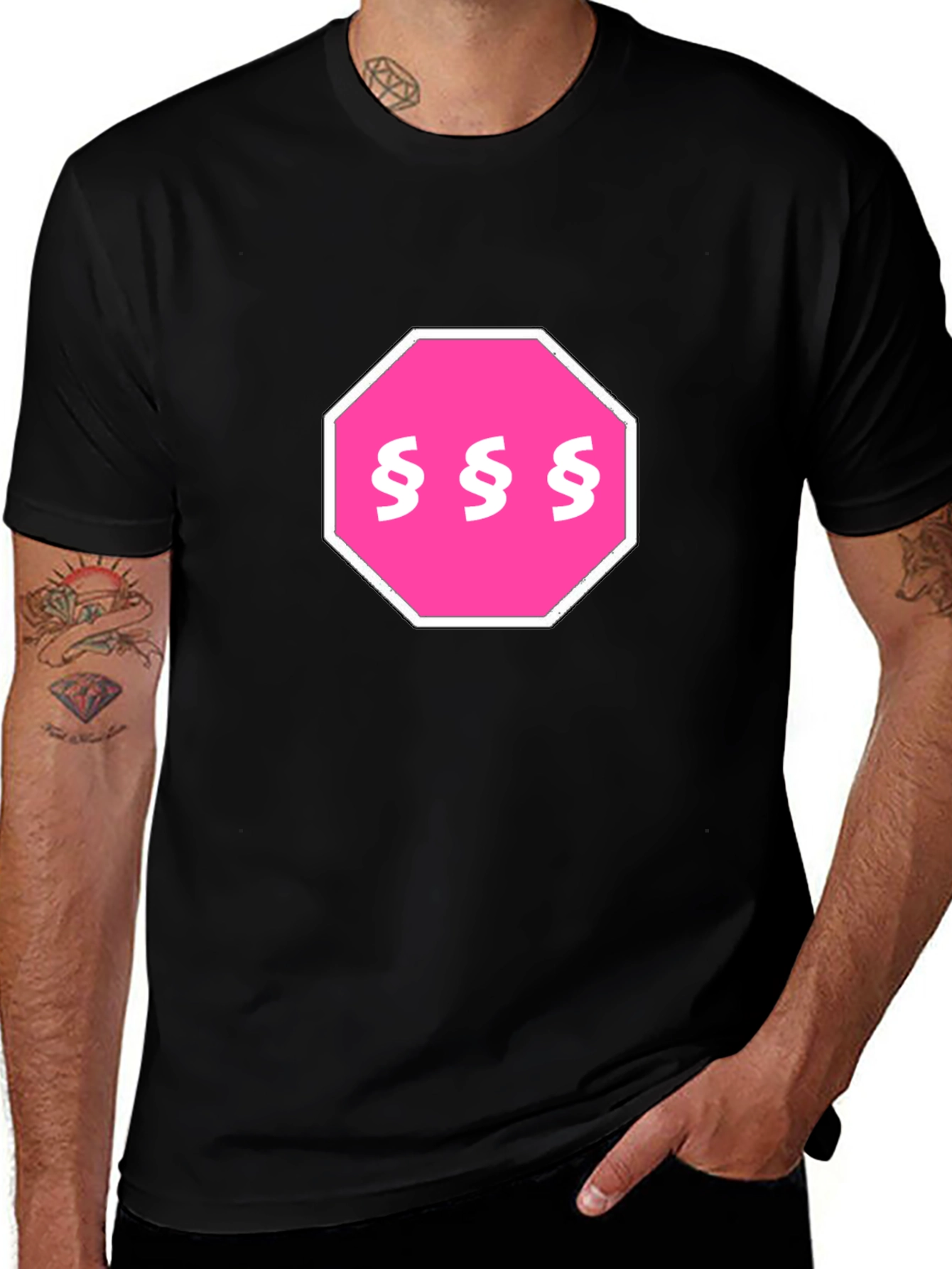 Variant 16 of Pink Section Symbol Stop Sign T-Shirt