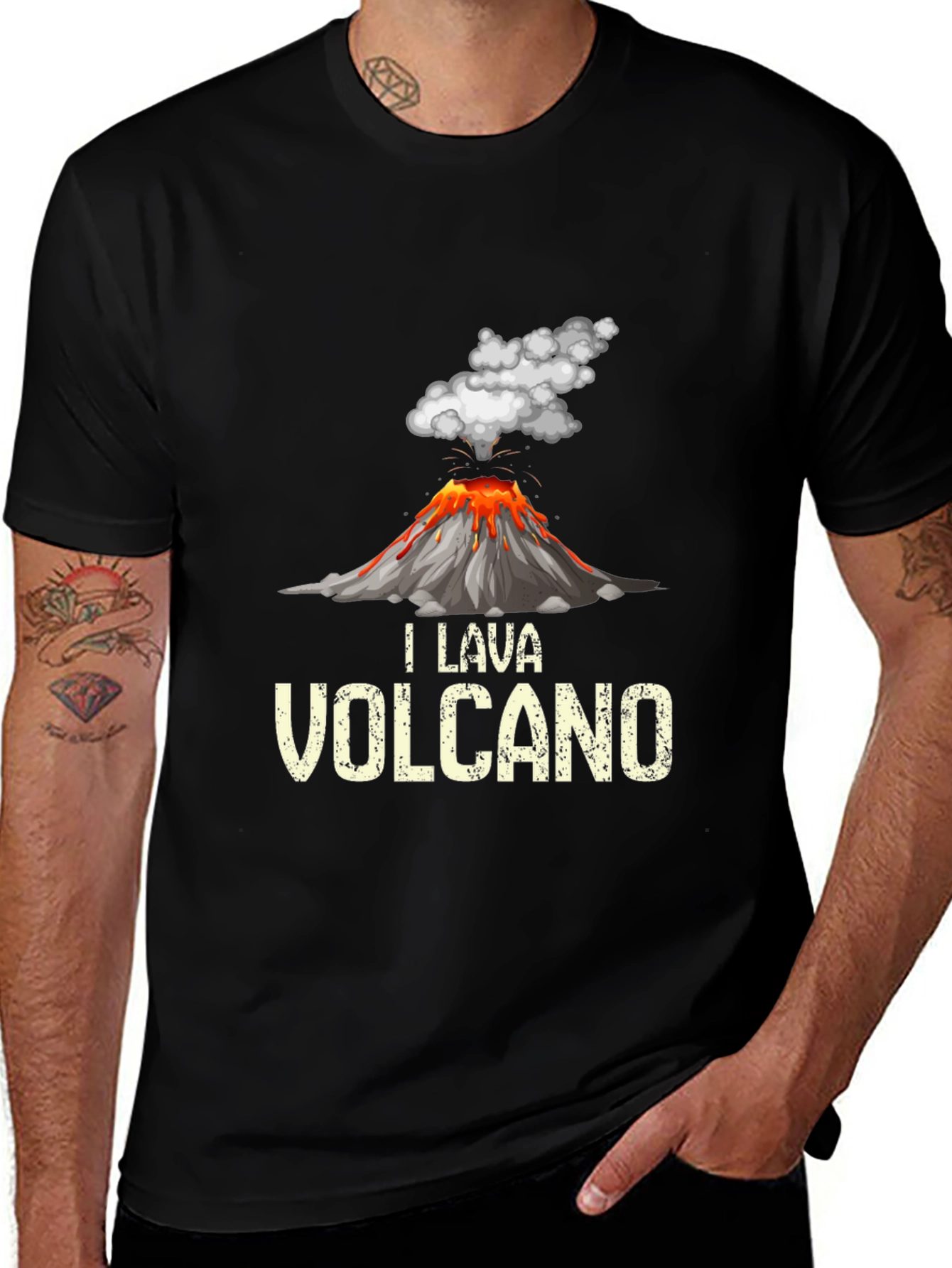 Black Volcano Lava T-Shirt - Unique Graphic Tee main image