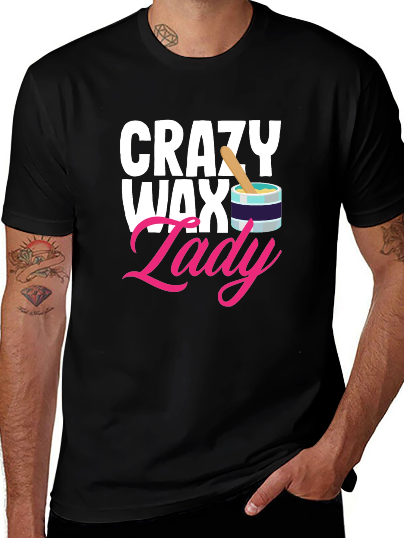 Variant 20 of Crazy Wax Lady Graphic Tee - Funny Esthetician T-Shirt