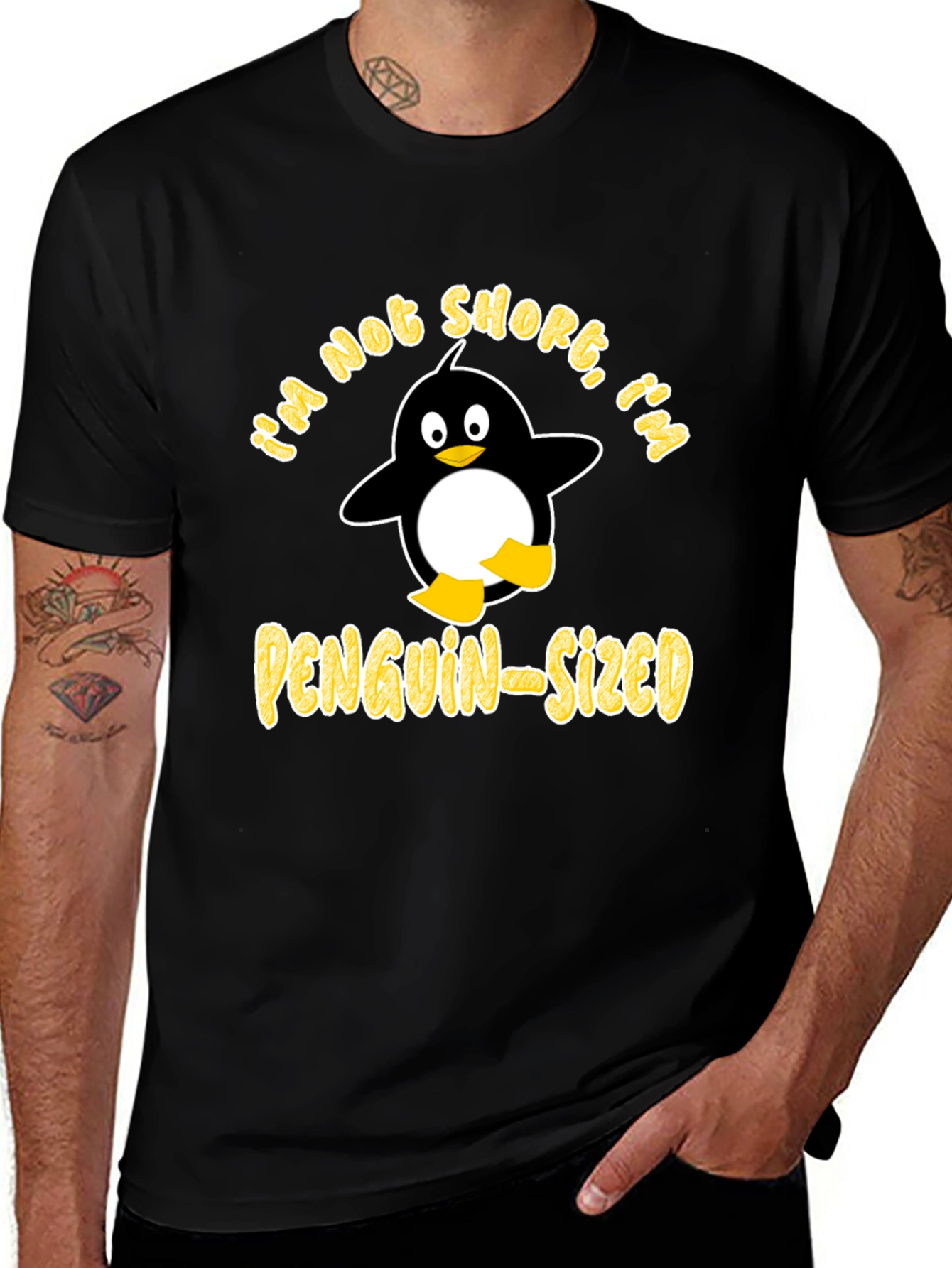 Variant 23 of Penguin-Sized Funny Graphic Tee