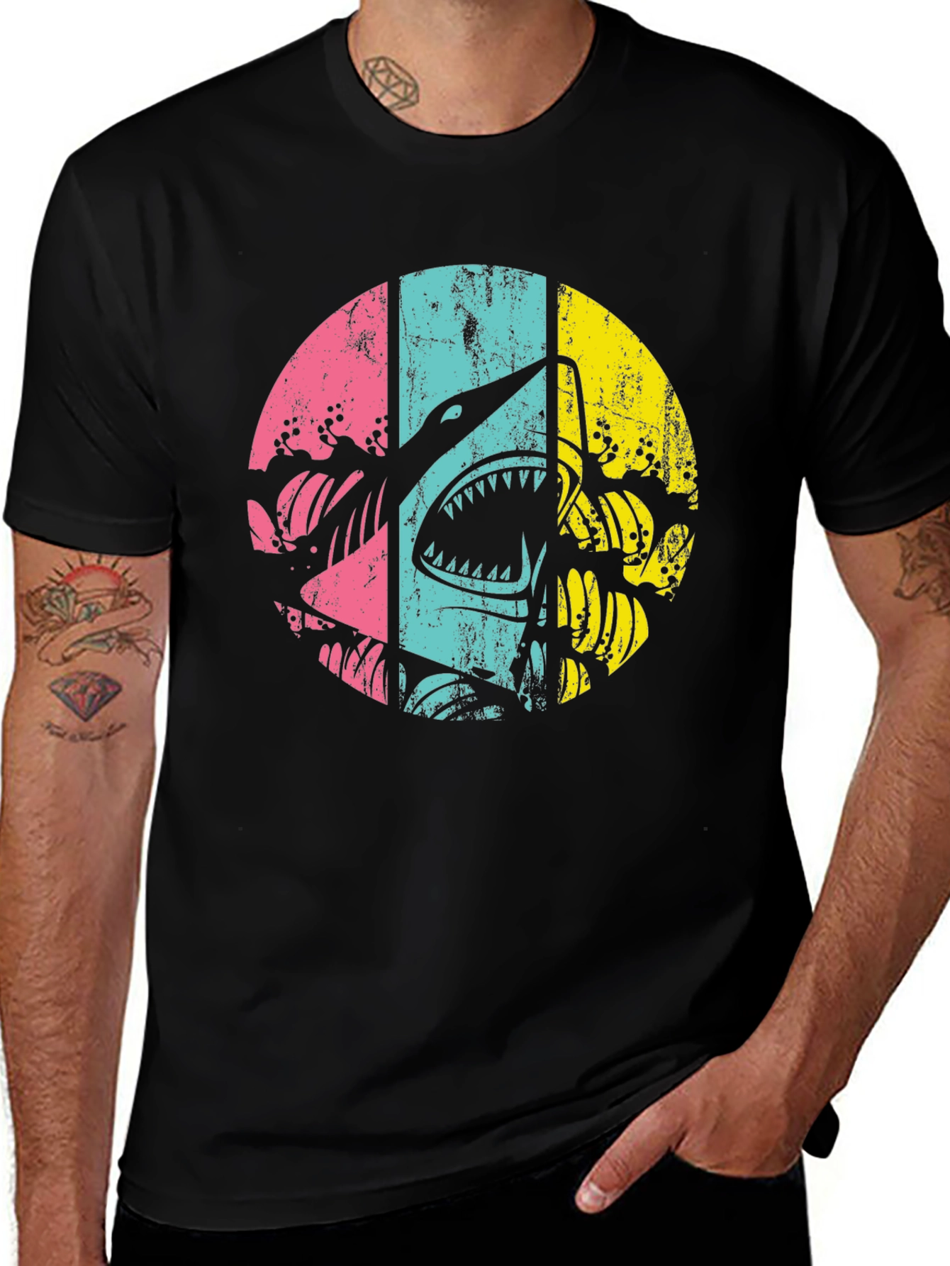 Variant 29 of Retro Shark Graphic Tee - Vintage Style T-Shirt