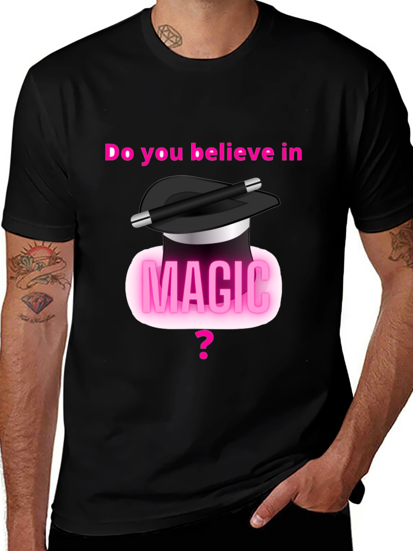 Variant 28 of Believe In Magic T-Shirt - Sleek Black Tee