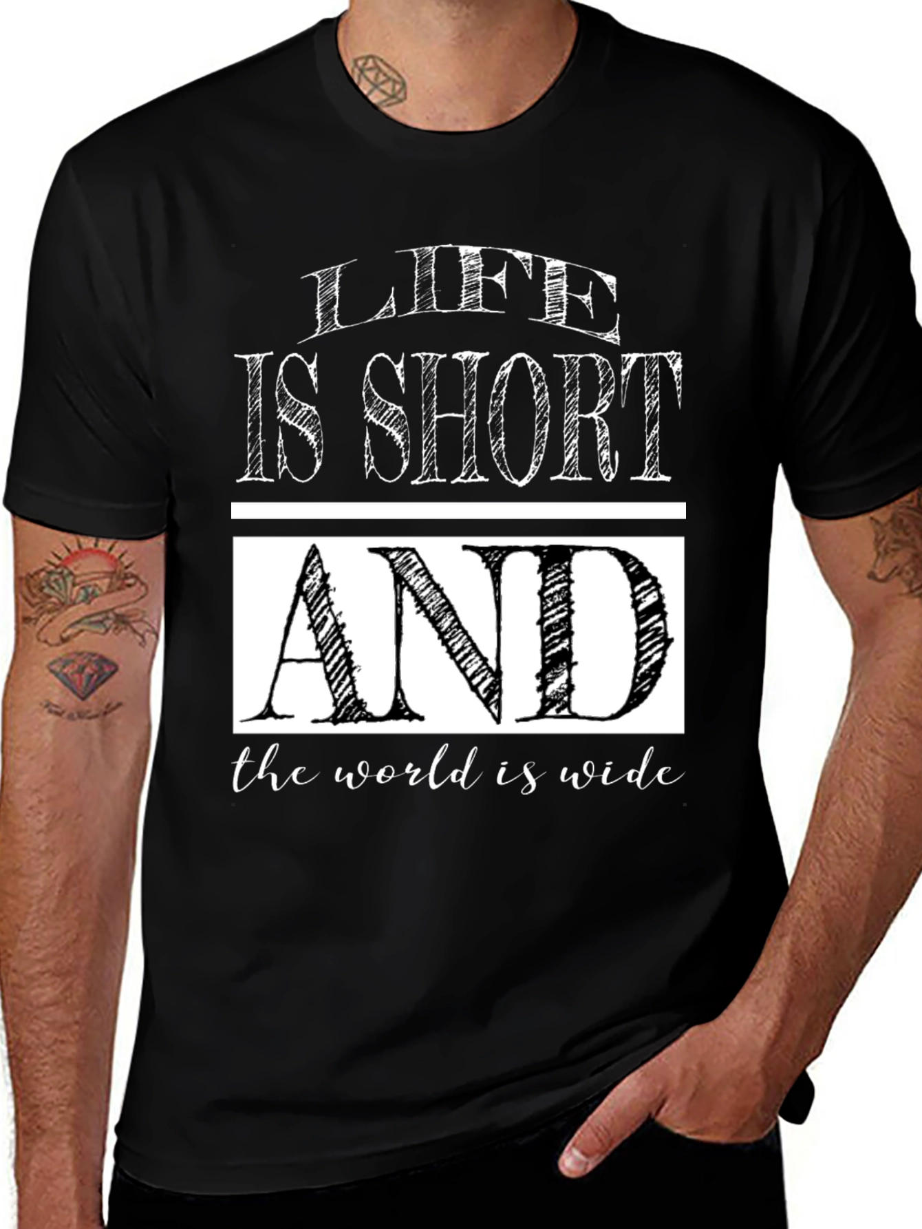 Variant 18 of Life is Short T-Shirt - Graphic Tee for Men