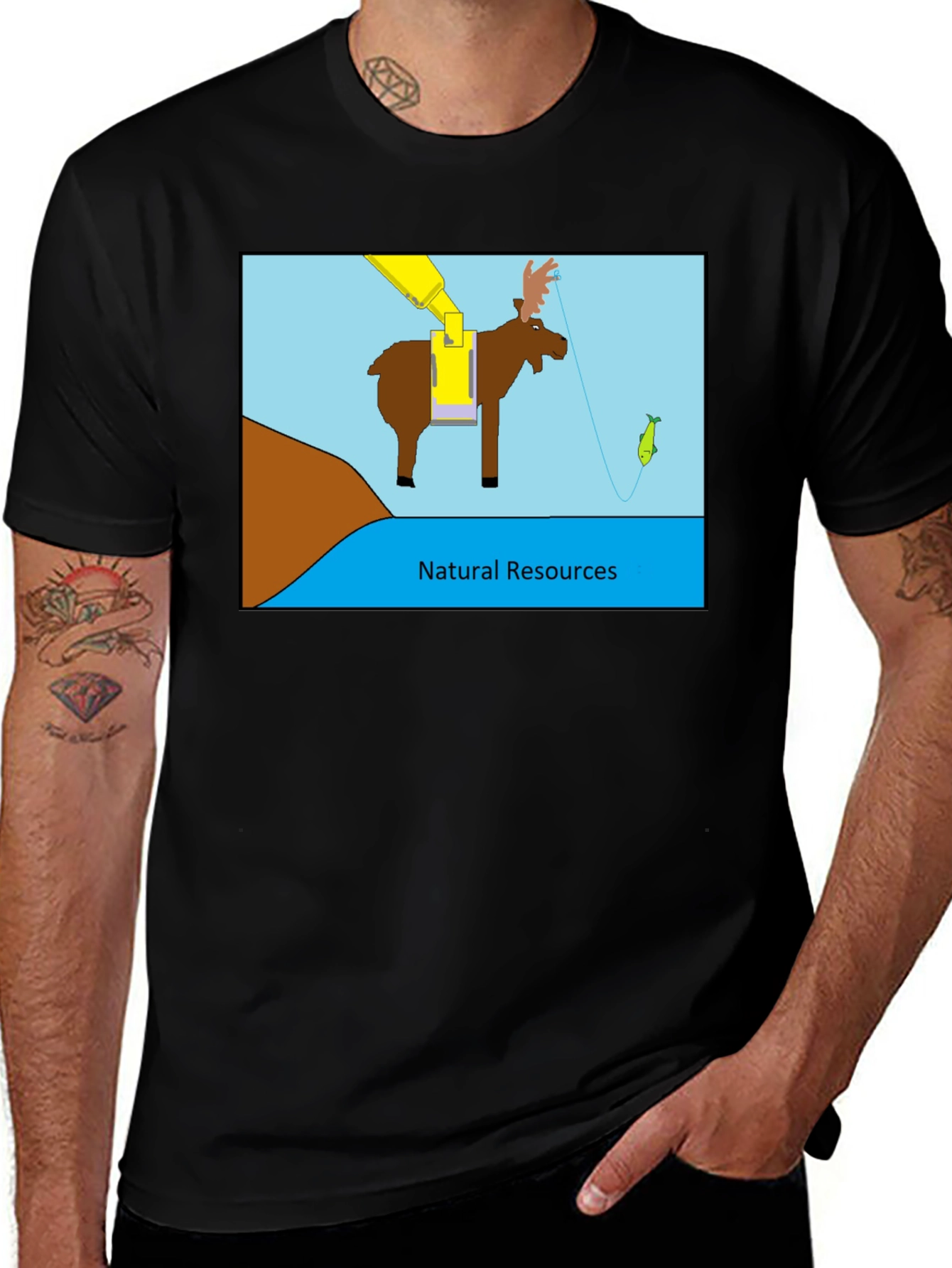 Variant 29 of Natural Resources T-Shirt - Moose Fishing