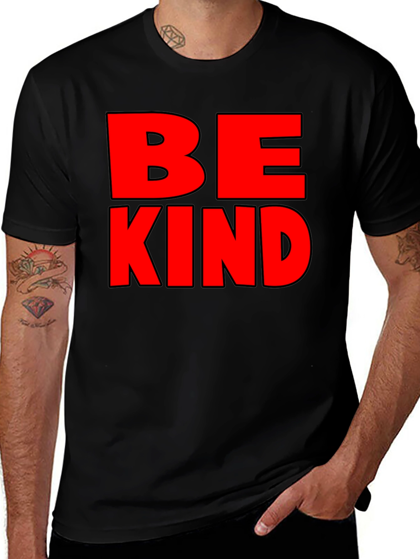 Black Be Kind Graphic Tee - Mens Black T-Shirt main image