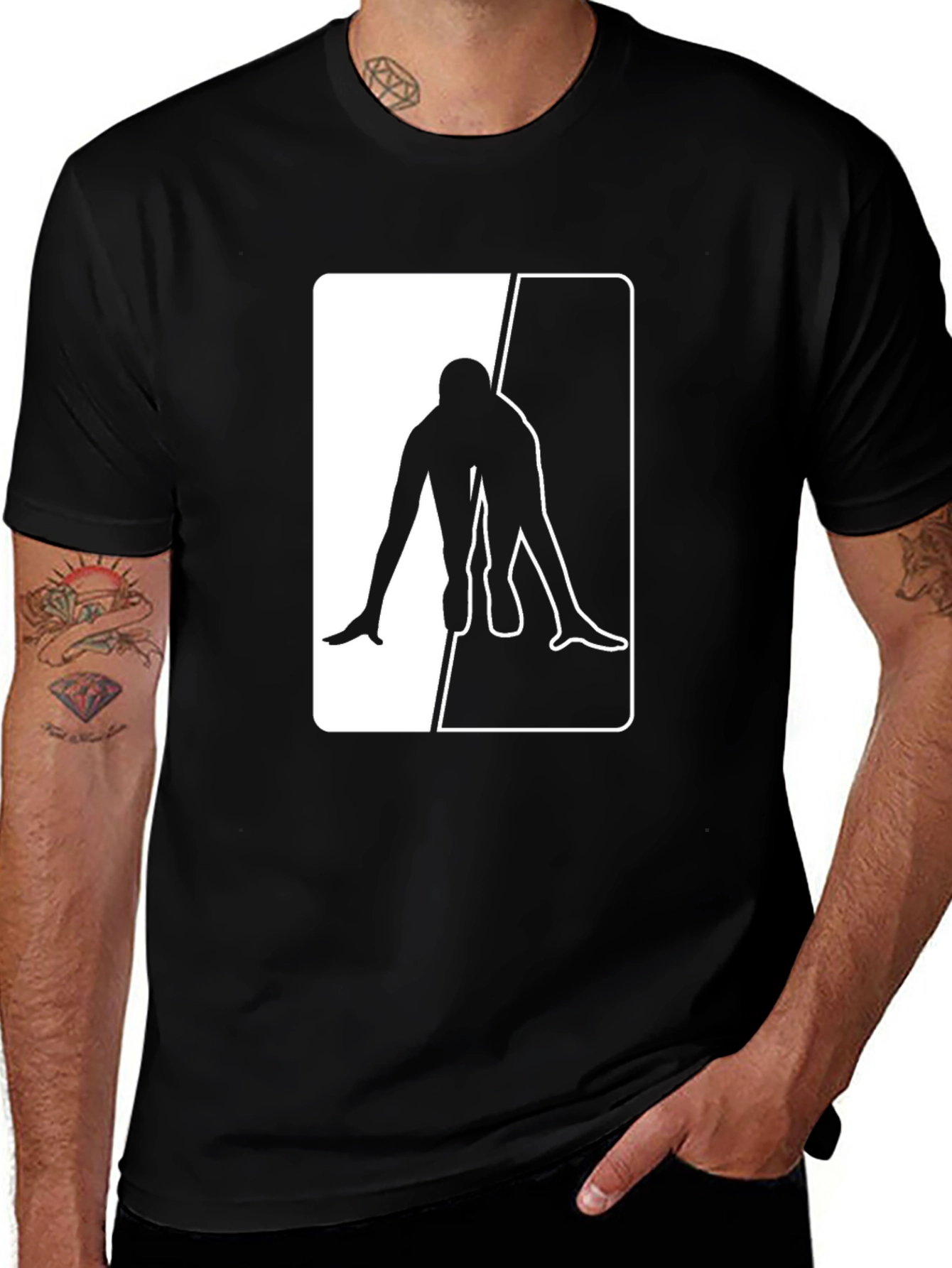 Variant 4 of Black T-Shirt with Sprinter Graphic