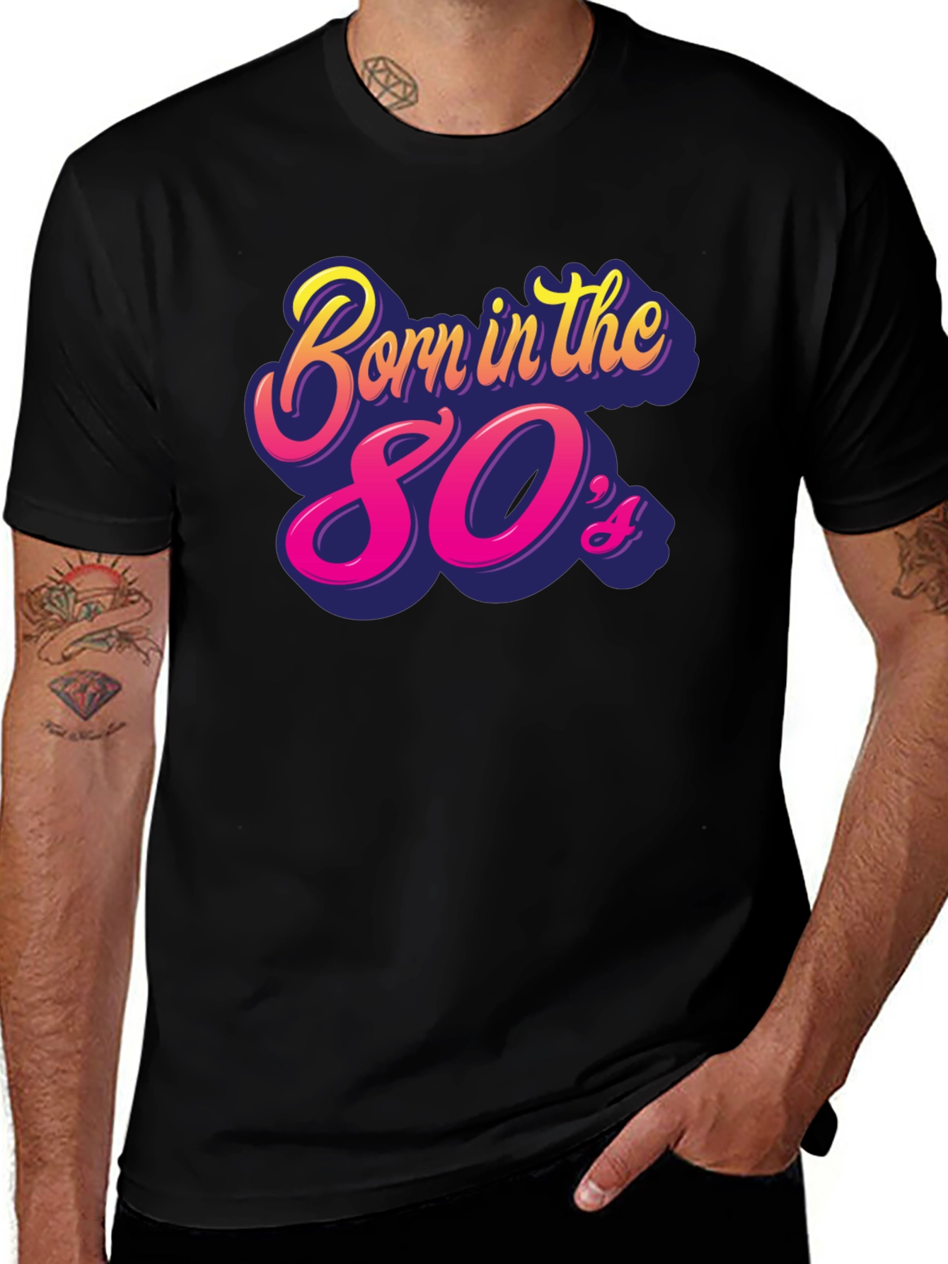 Variant 17 of Born in the 80's Black T-Shirt