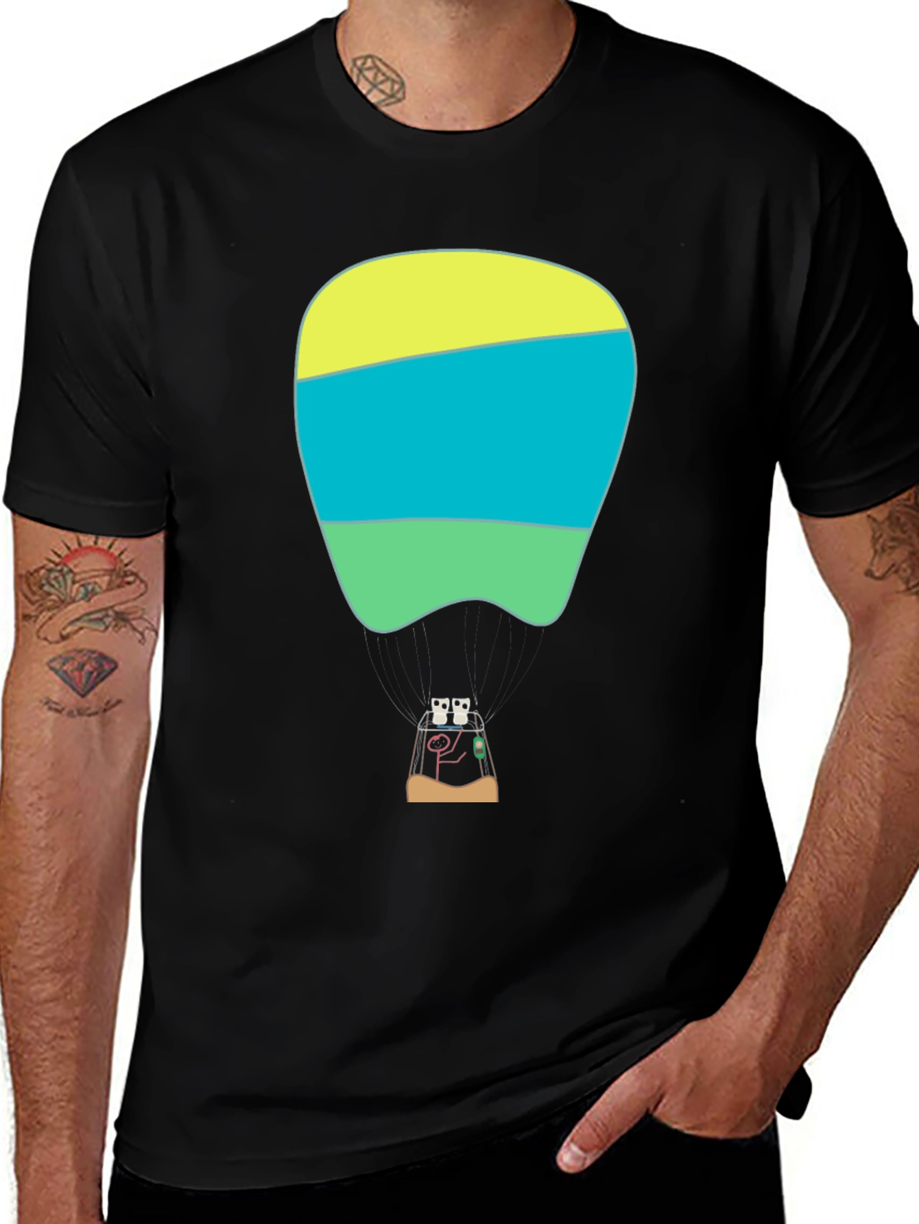 Variant 10 of Colorful Tooth Hot Air Balloon Graphic Tee