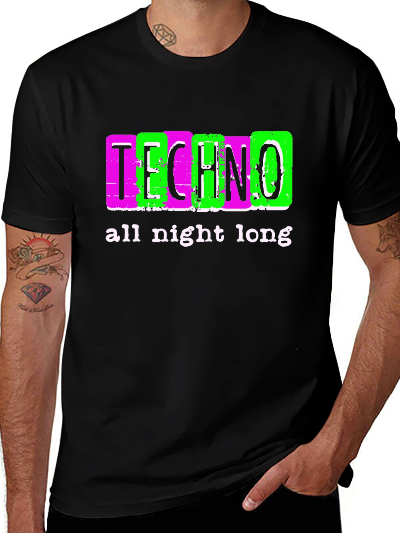 Variant 12 of Techno All Night Long Graphic Tee