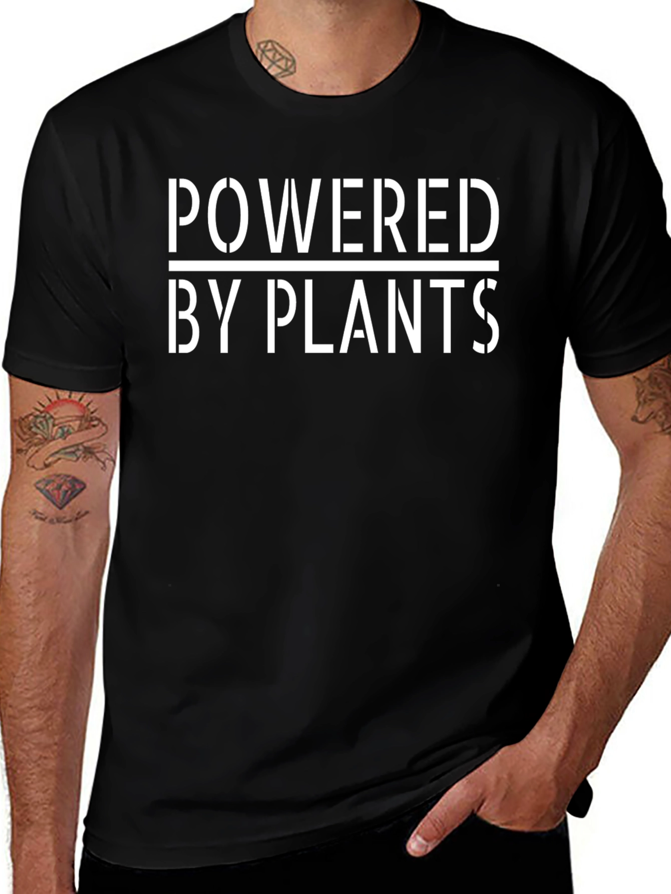 Variant 4 of Powered By Plants Black Graphic Tee
