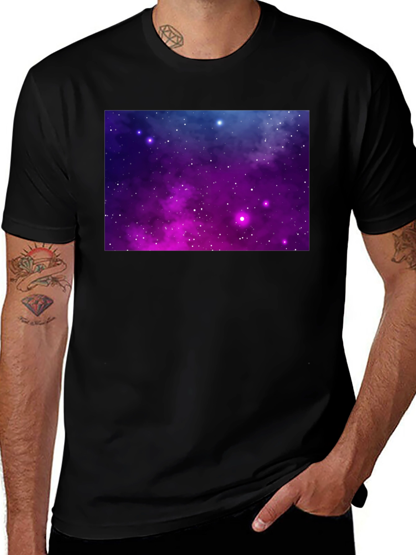 Variant 6 of Galaxy Graphic Black T-Shirt