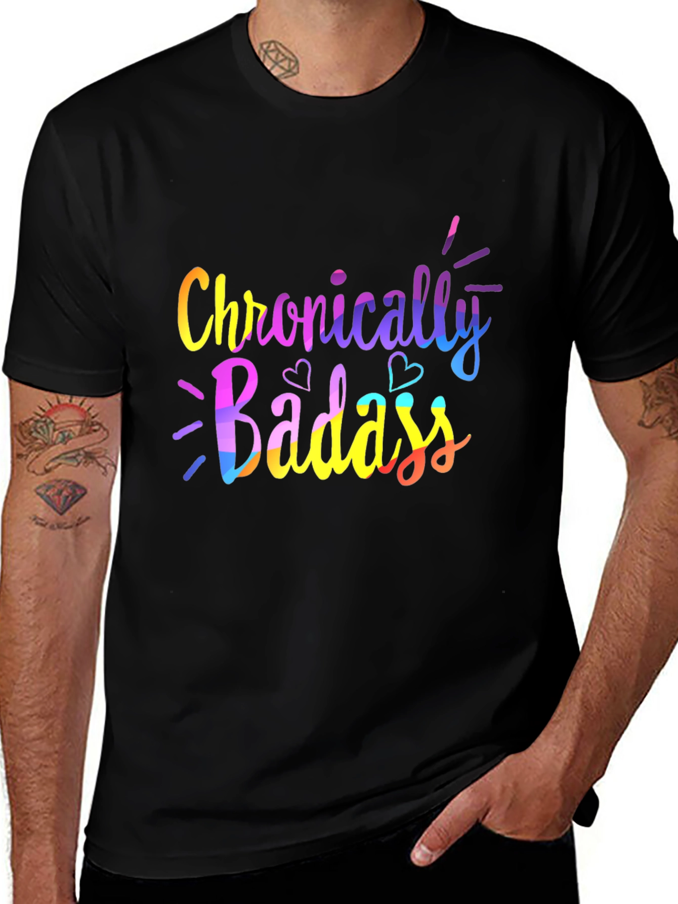 Variant 19 of Chronically Badass Graphic Tee - Black Unisex T-Shirt