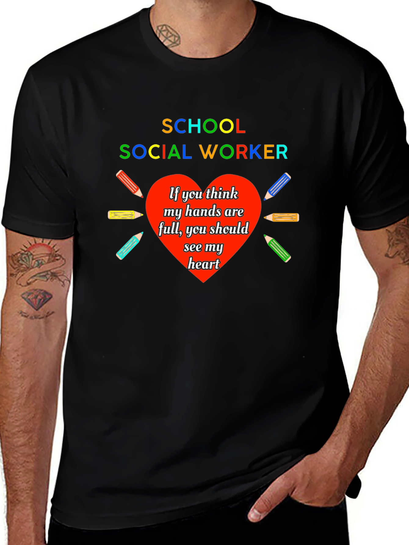 School Social Worker Heart T-Shirt