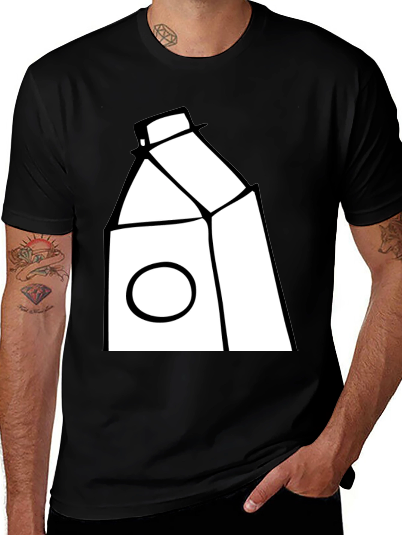 Variant 19 of Milk Carton Graphic Tee - Black Cotton T-Shirt