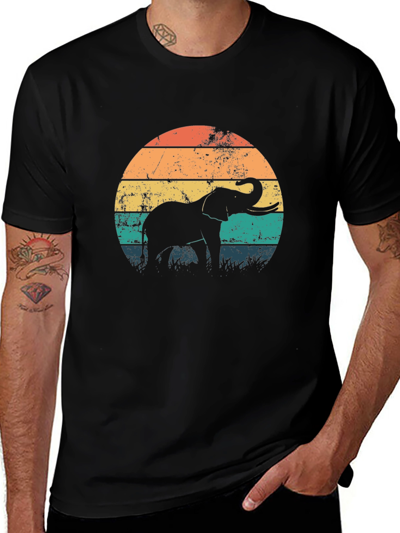 Variant 10 of Retro Elephant Graphic T-Shirt - Vintage Style