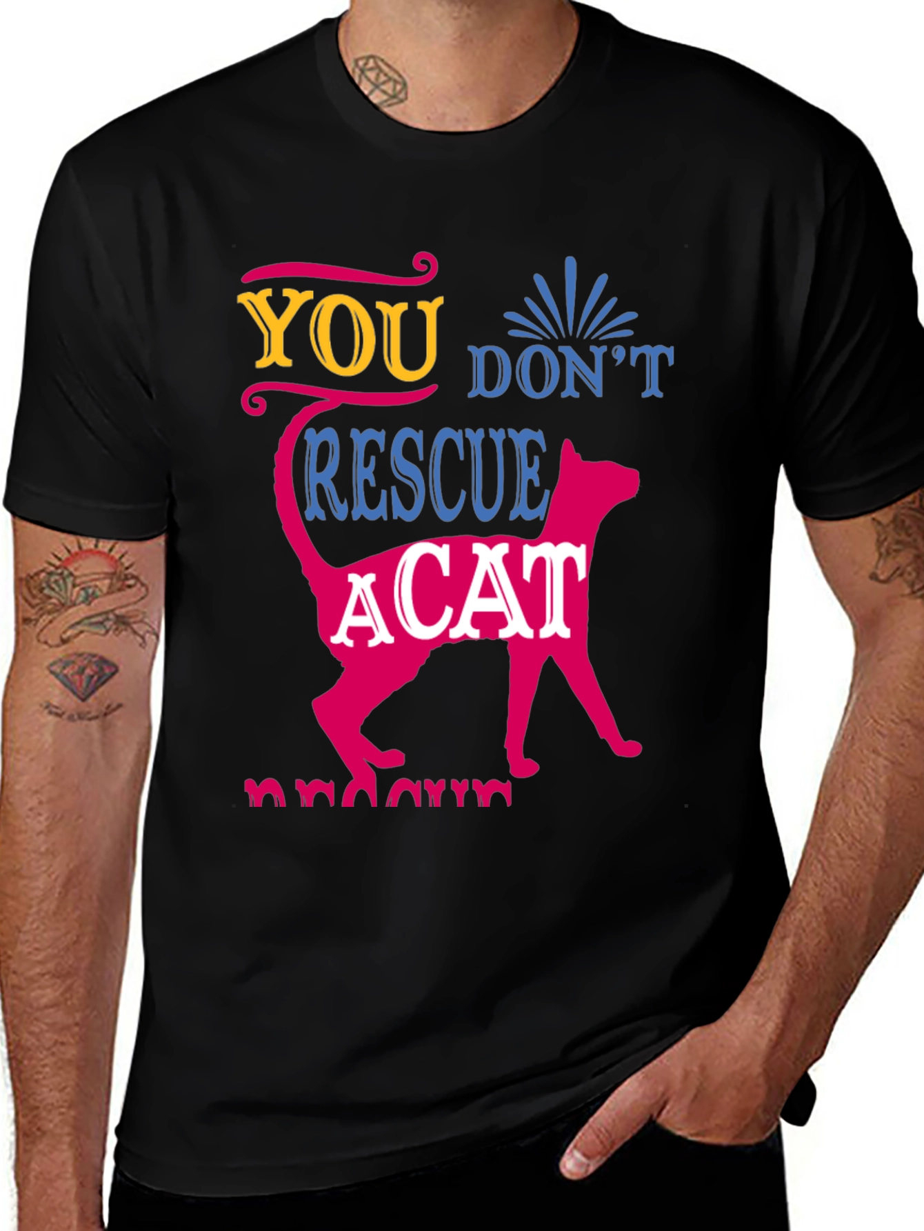 Variant 2 of Cat Rescue Graphic T-Shirt - Soft Cotton Blend