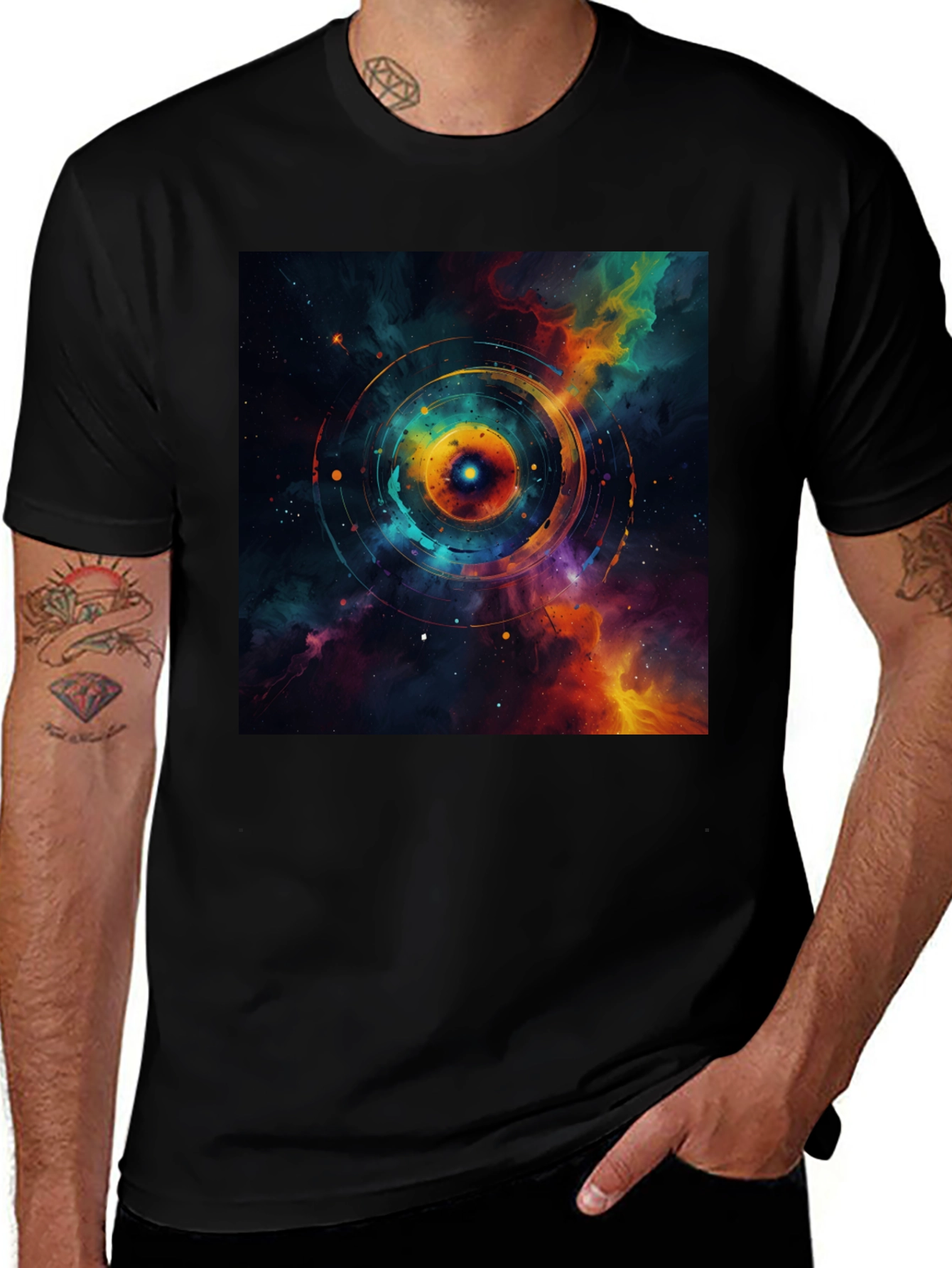 Variant 16 of Nebula Galaxy Graphic Black T-Shirt