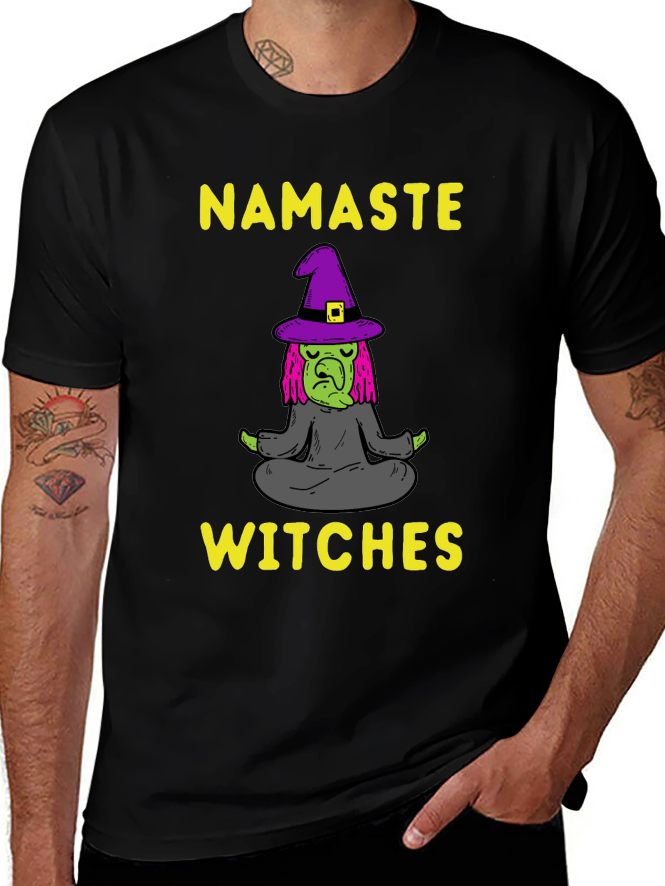 Variant 26 of Namaste Witches T-Shirt - Yoga Witch Tee