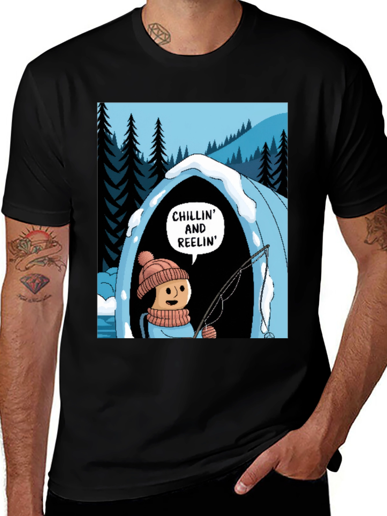 Variant 8 of Chillin' and Reelin' Graphic T-Shirt