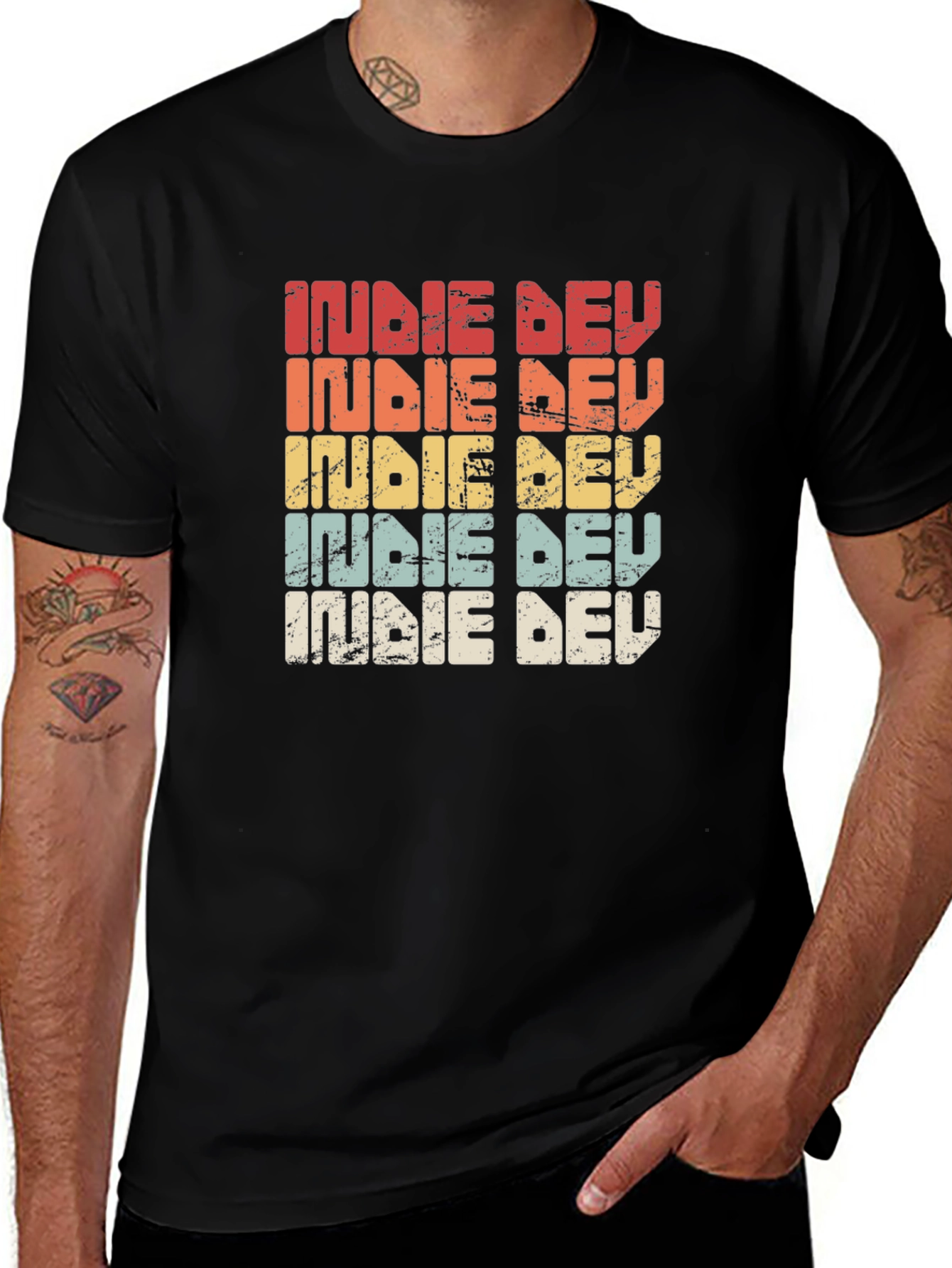 Indie Dev Retro Style Graphic T-Shirt - Developer Gift
