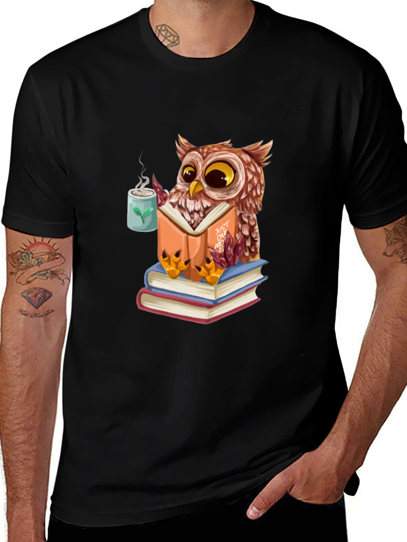 Variant 12 of Owl Reading Book T-Shirt