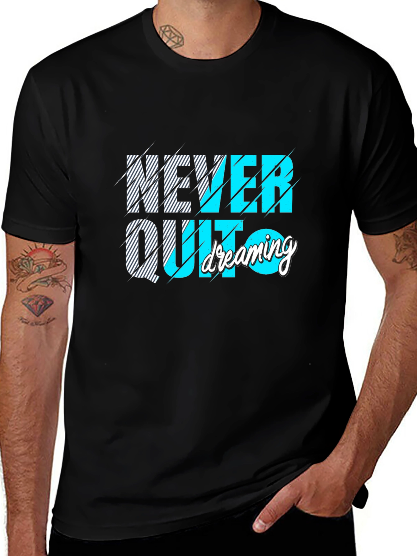 Variant 24 of Never Quit Dreaming Graphic Tee - Black