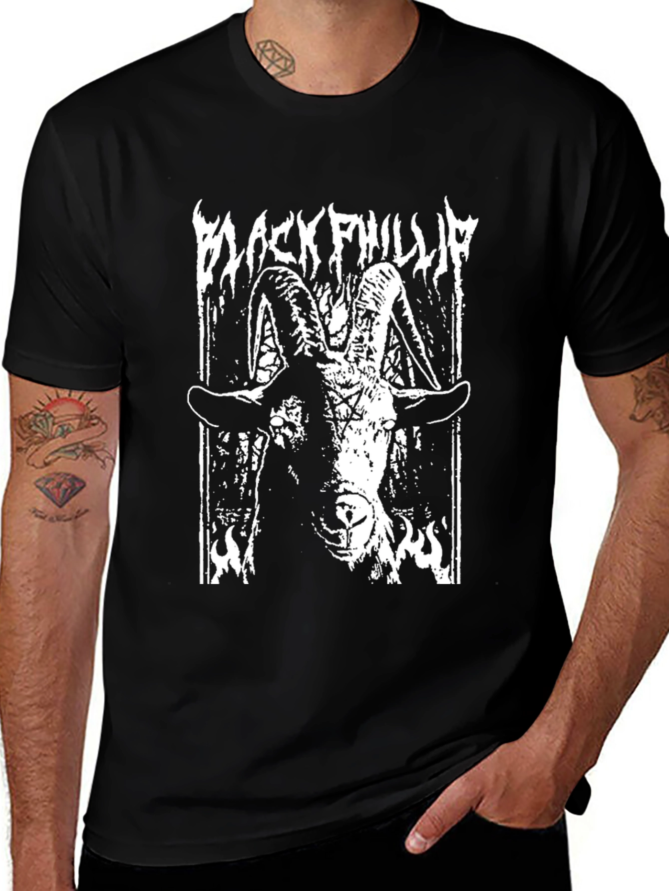 Black Phillip Goat T-Shirt - Occult Satanic Design