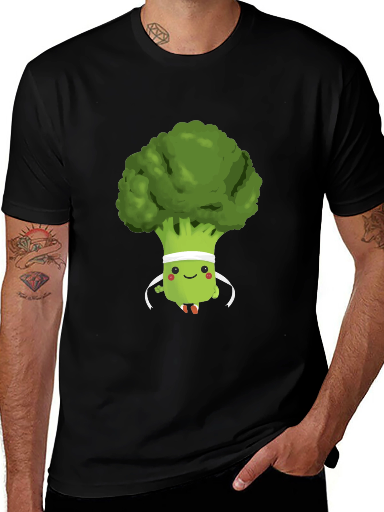 Variant 4 of Funny Broccoli Athlete Graphic T-Shirt