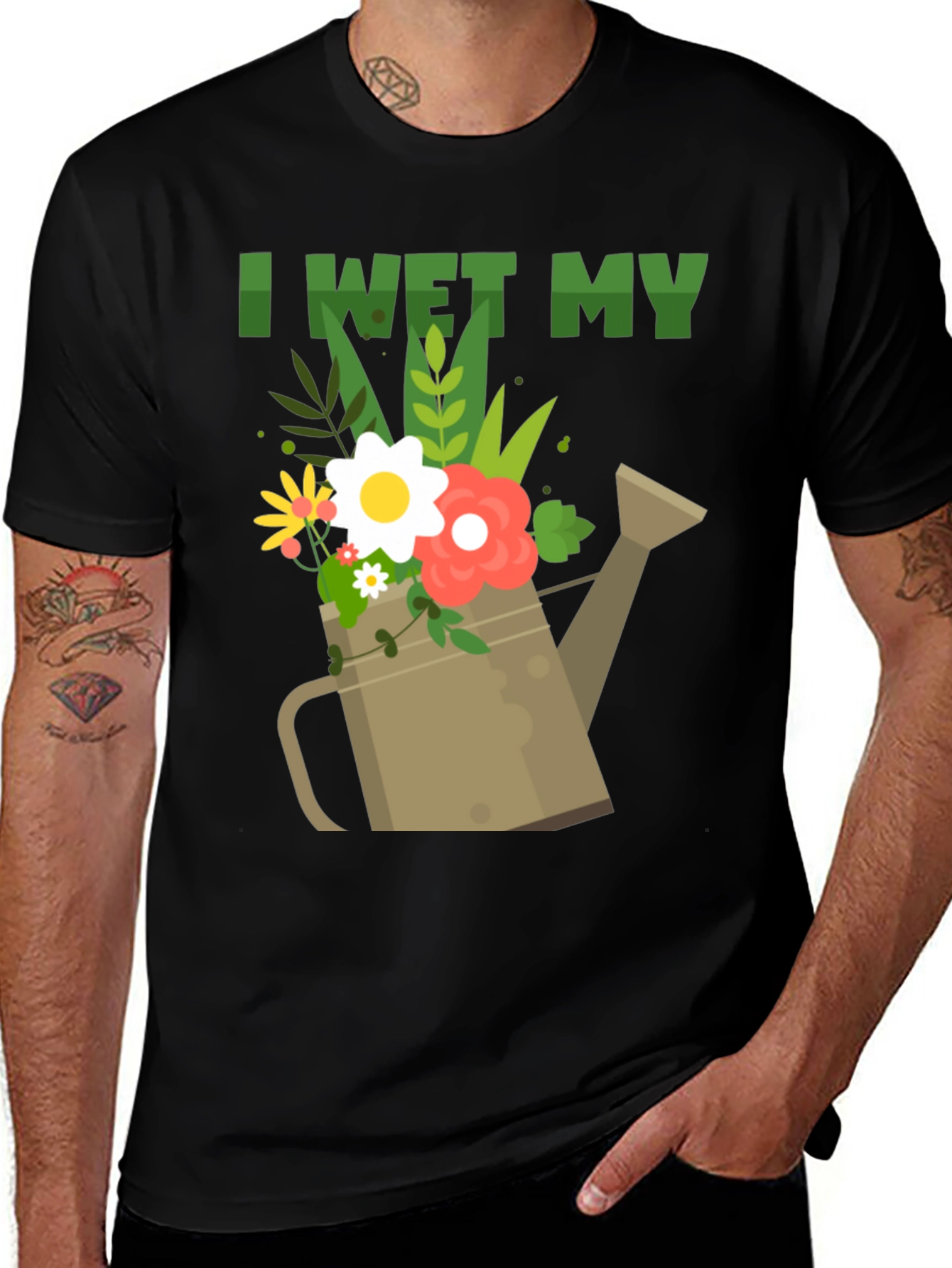 Variant 4 of I Wet My Plants Graphic T-Shirt - Gardener Humor Tee