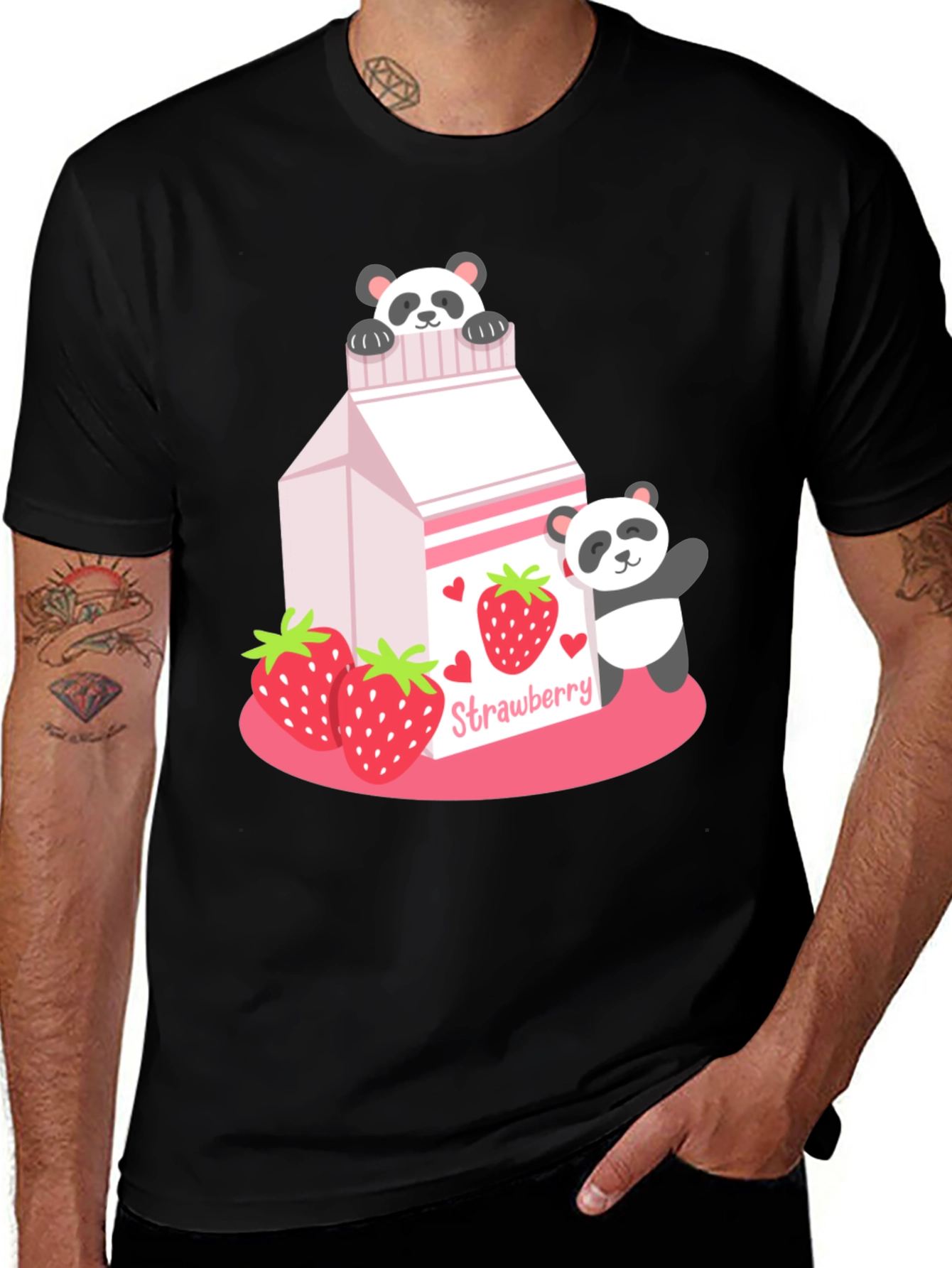 Variant 2 of Strawberry Panda Milk Graphic Tee