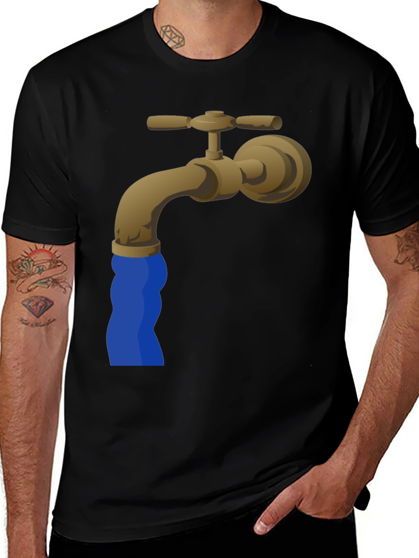 Variant 15 of Novelty Faucet Graphic T-Shirt - Humor Tee