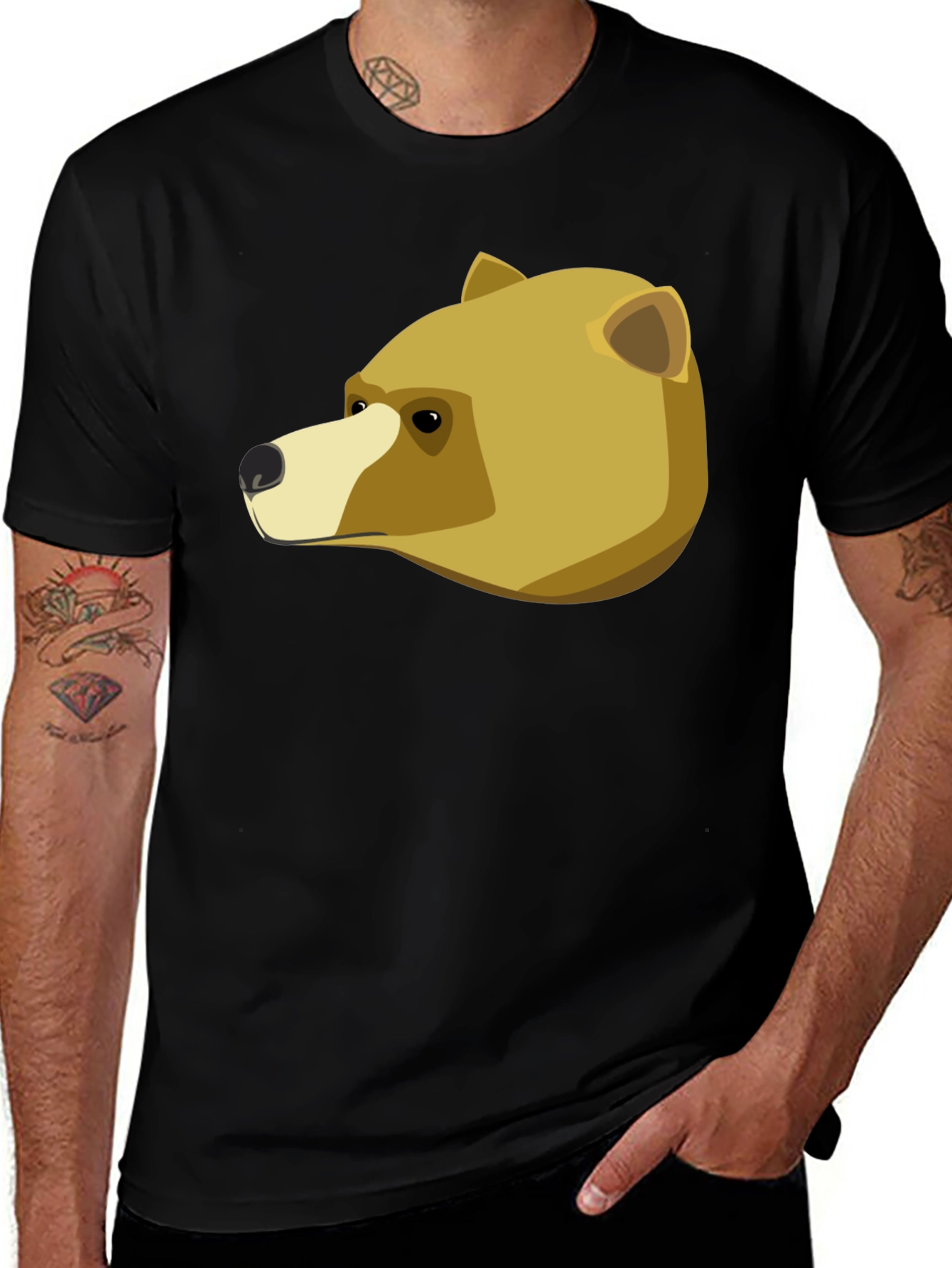 Variant 6 of Bear Graphic Black T-Shirt