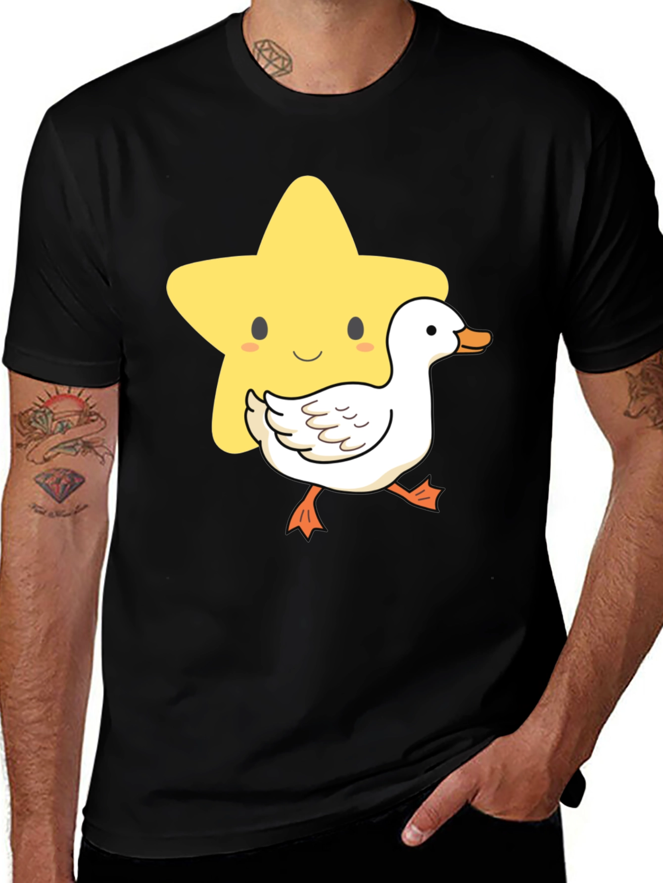 Variant 9 of Cute Star and Duck Graphic T-Shirt