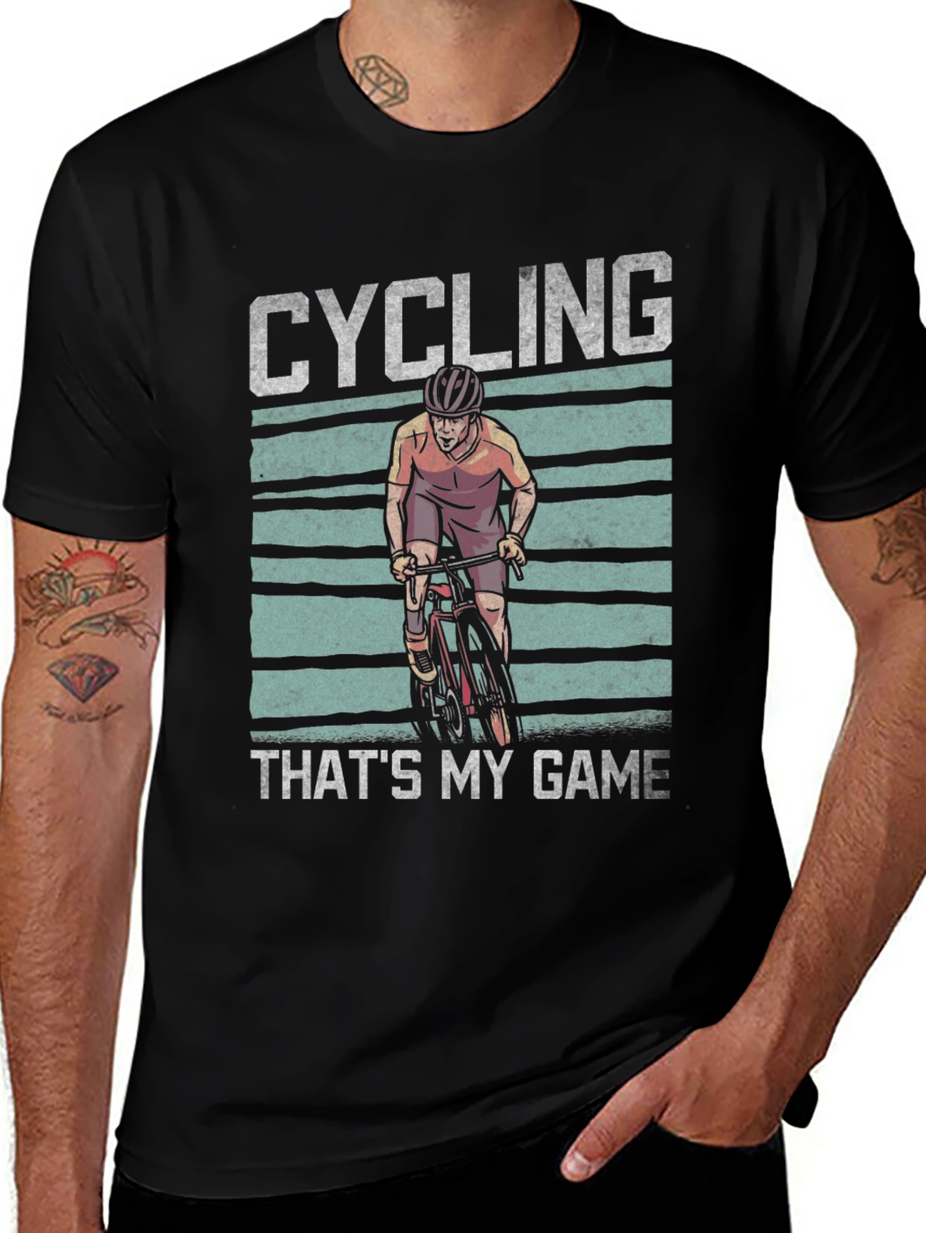 Variant 20 of Cycling That's My Game T-Shirt -  Black