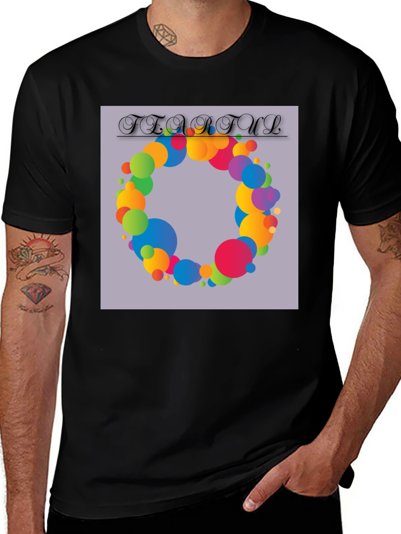 Variant 19 of Fearful Colorful Circle Graphic Tee