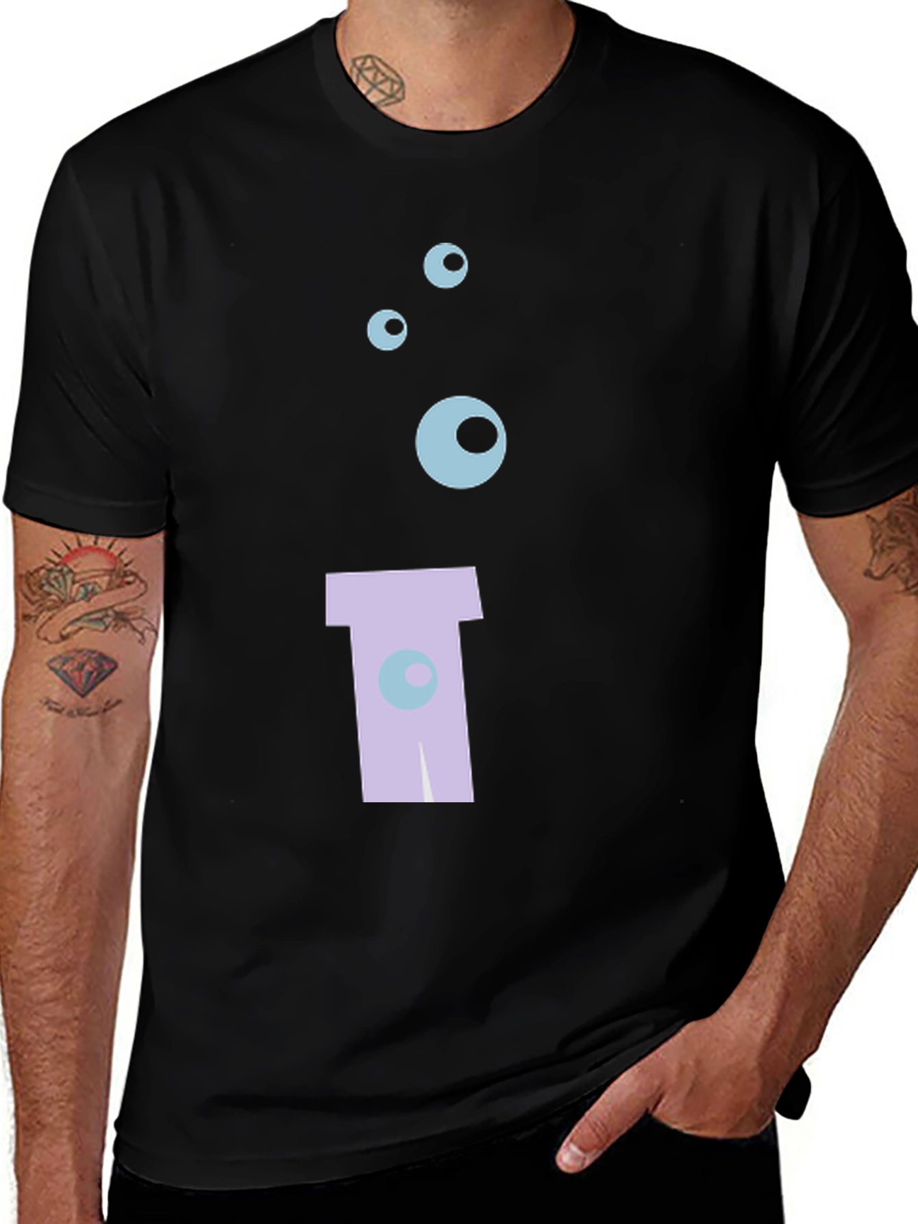 Variant 11 of Men's Black Graphic T-Shirt - Science Design