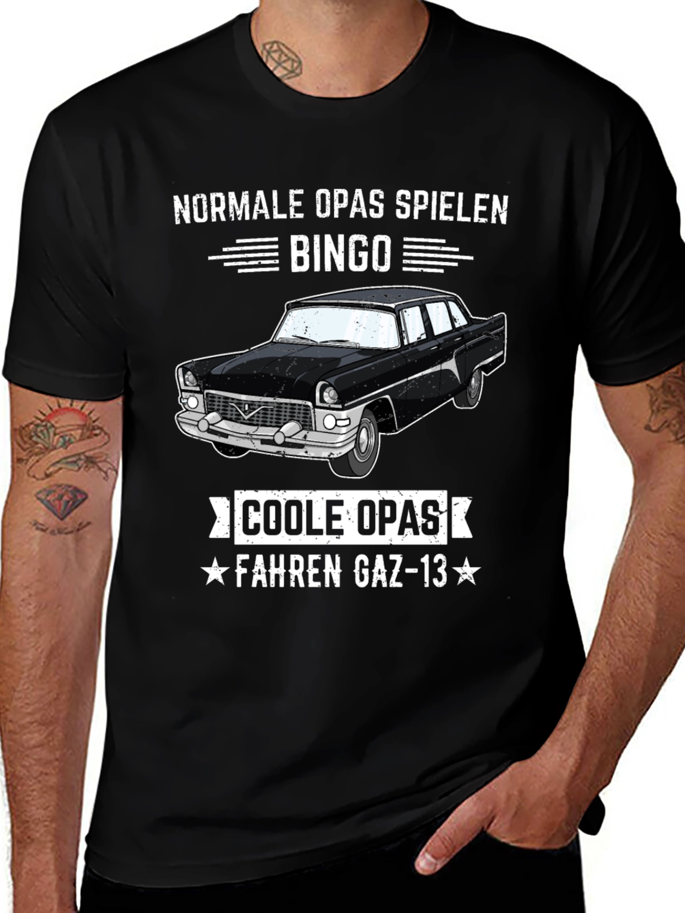 Variant 9 of Cool Grandpas Drive GAZ-13 T-Shirt