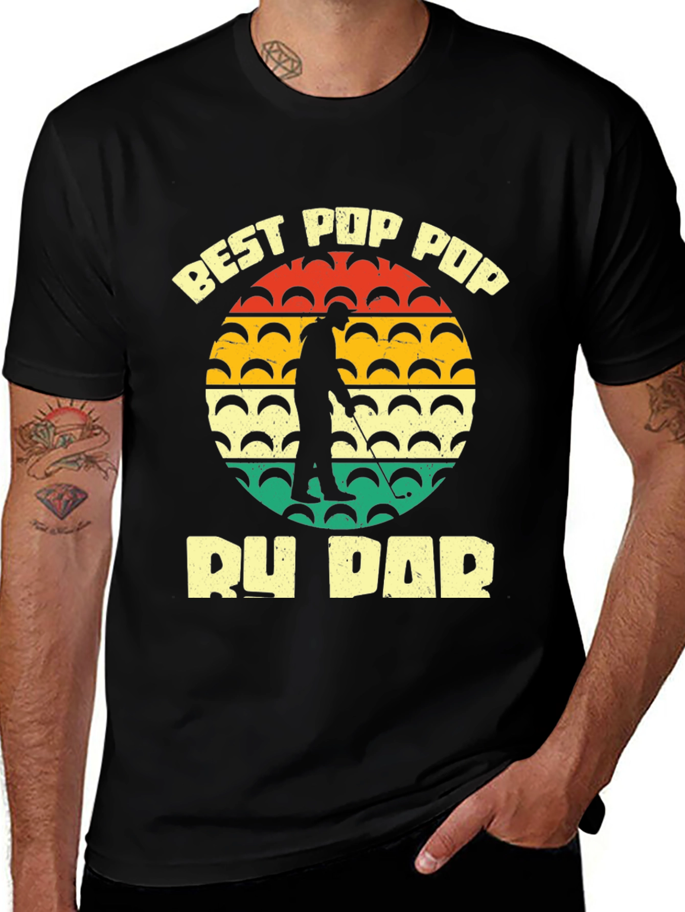 Variant 3 of Best Pop Pop by Dad T-Shirt - Golfing Grandpa