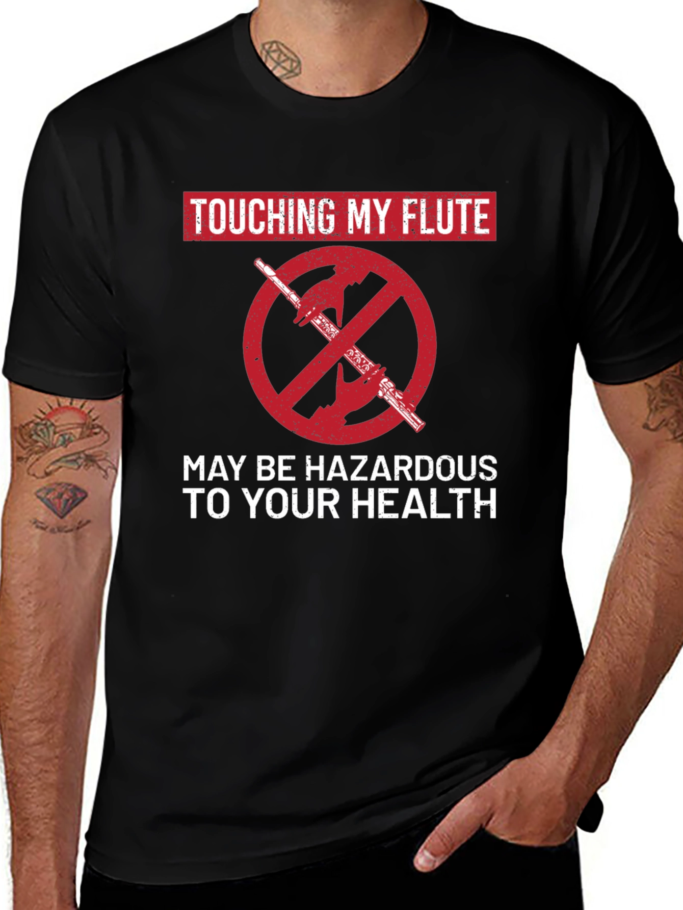 Variant 9 of Funny "Touching My Flute" Graphic Tee
