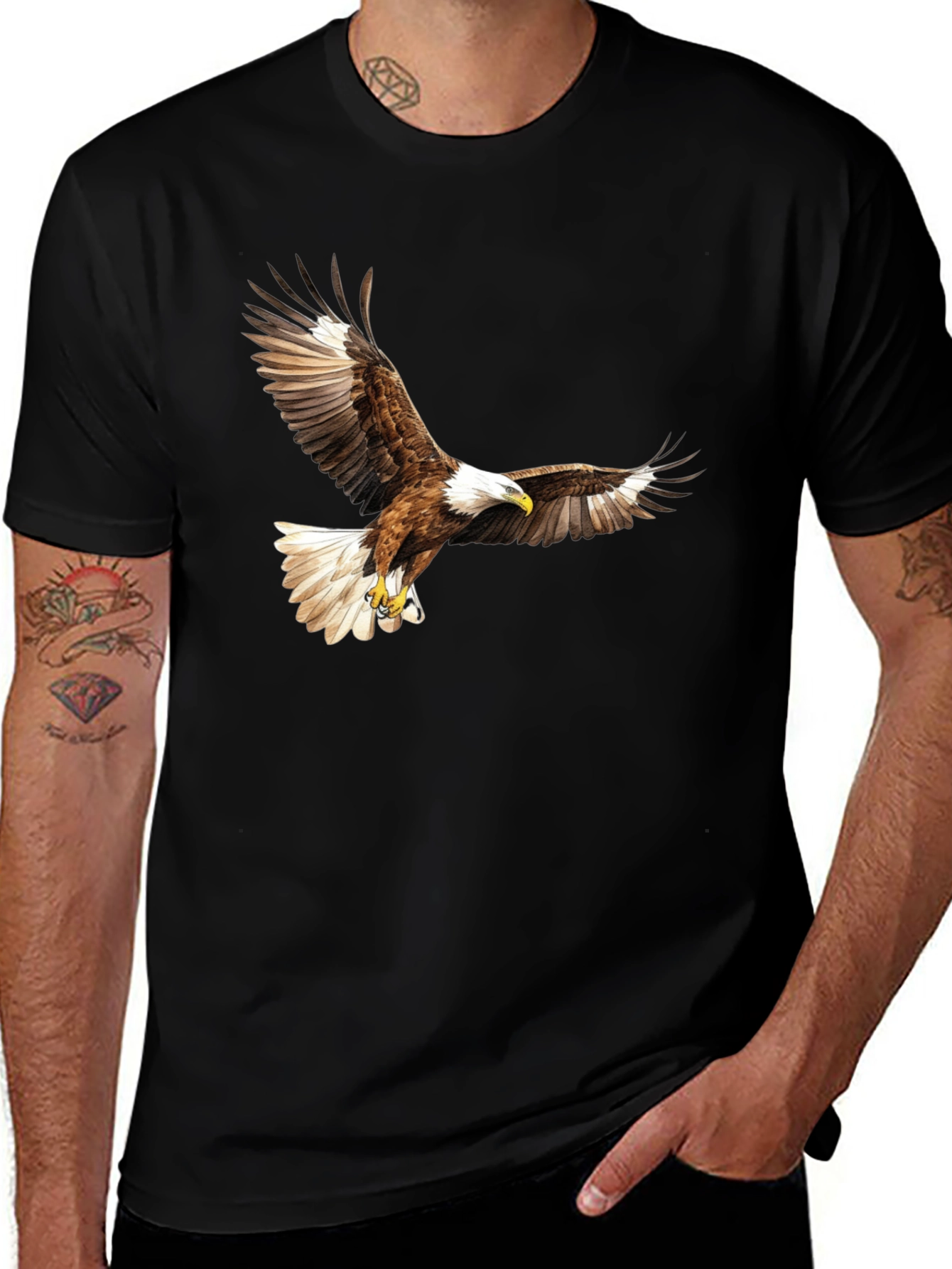 Variant 15 of Black Eagle Print Graphic Tee