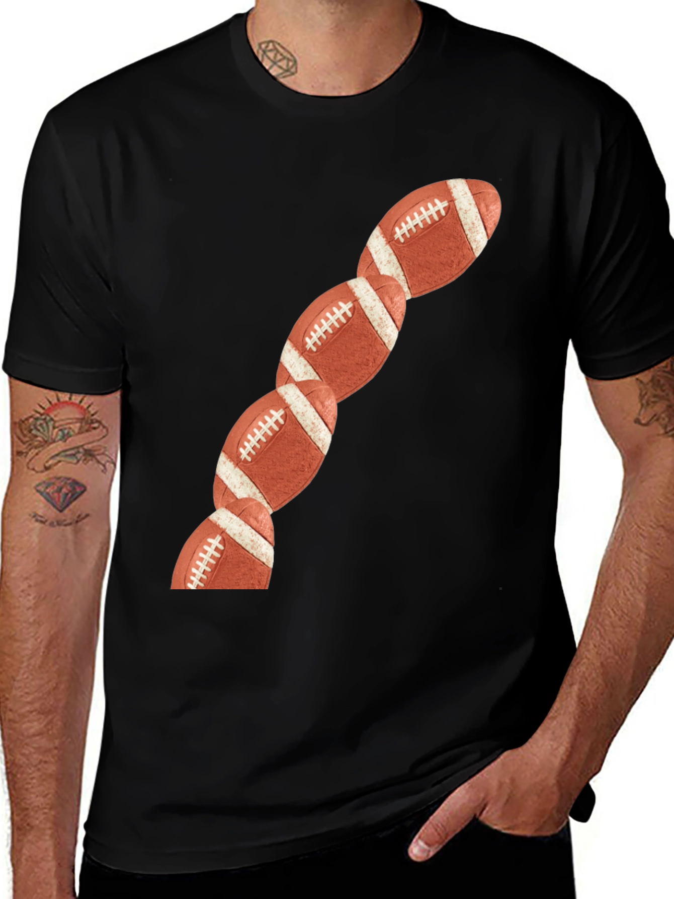 Variant 9 of Football Chain T-Shirt - Sports Fan Apparel