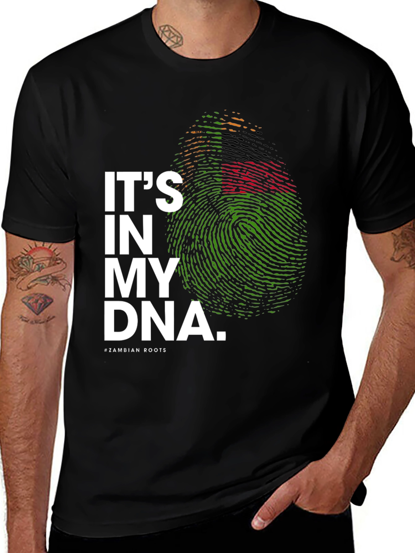It's in My DNA Zambian Roots Black T-Shirt