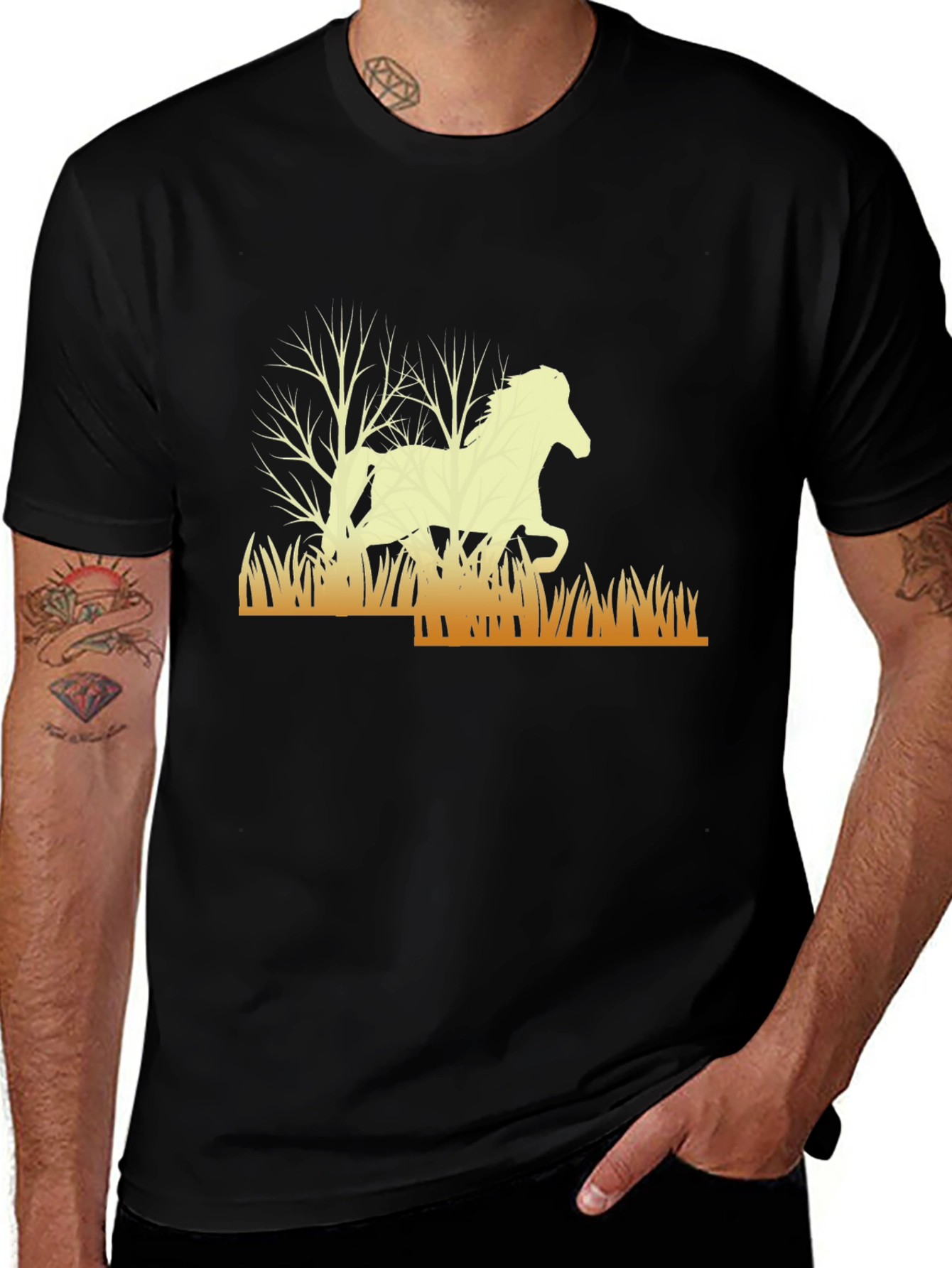 Variant 7 of Horse Graphic Tee - Stylish Animal Print Shirt
