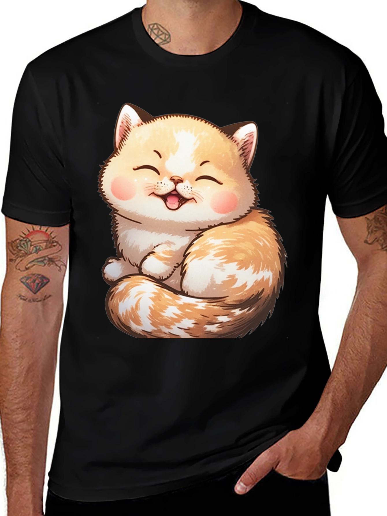 Variant 16 of Cute Cat Graphic Tee - Soft & Comfortable